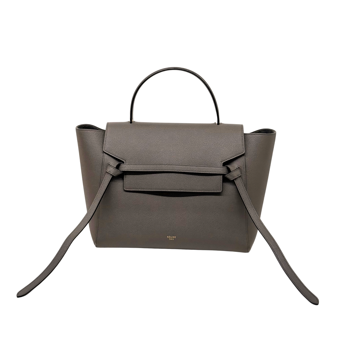 Celine Grey Leather Mini Belt Top Handle Bag (pre-owned)
