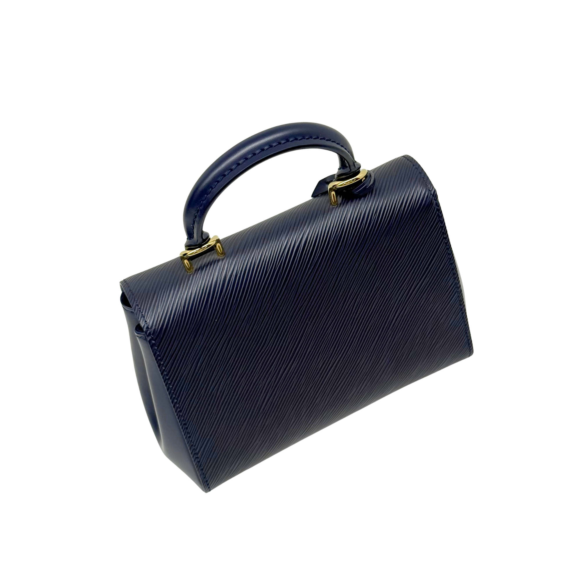 Louis Vuitton Cluny Top Handle Bag Epi Leather Mini Navy Blue (pre-owned)