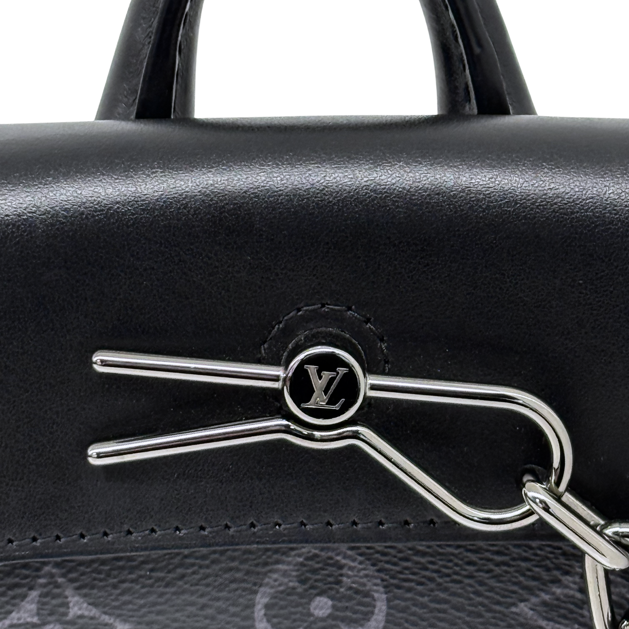 Louis Vuitton Nano Steamer Black Monogram Canvas Top Handle Bag (pre-owned)