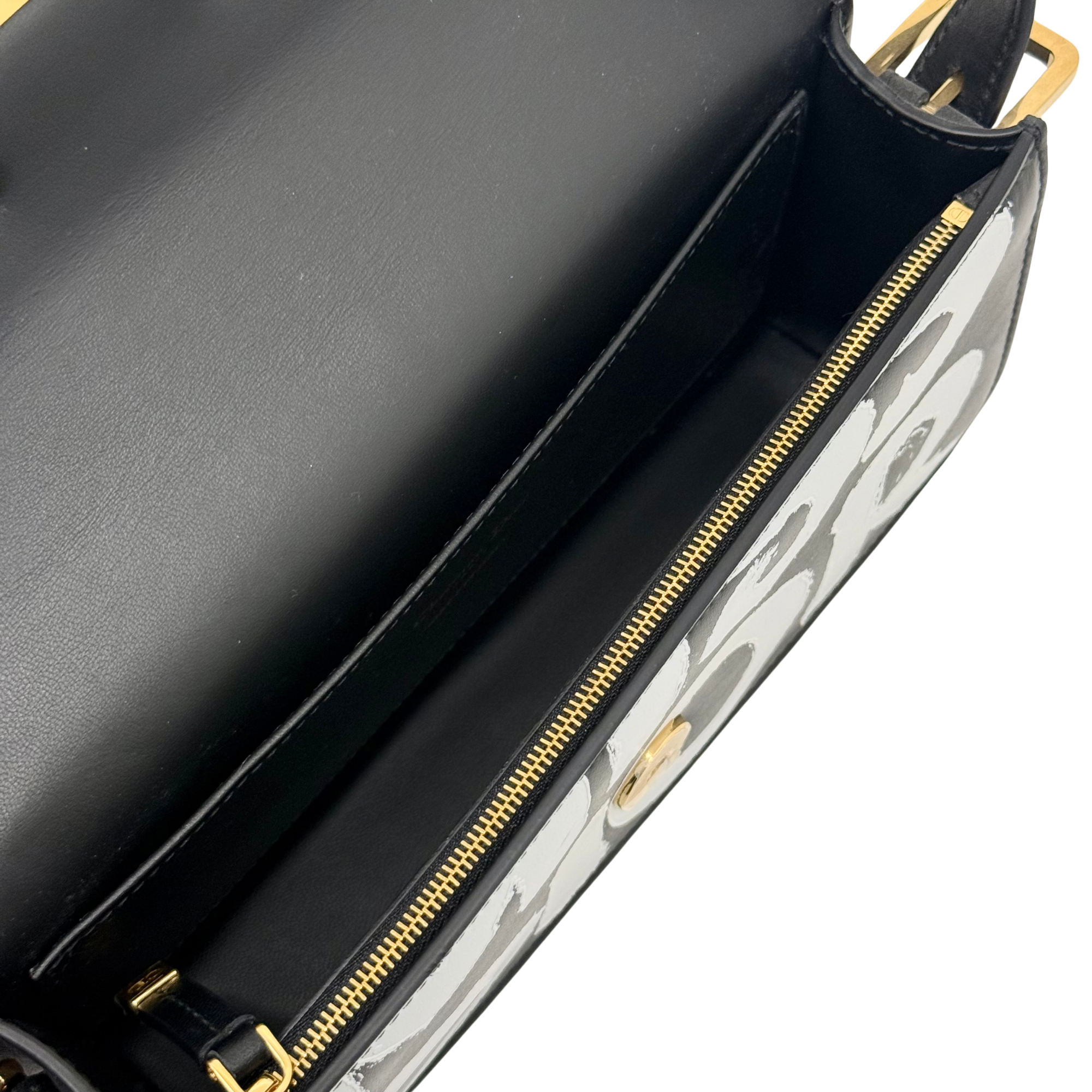 Dior Calfskin Graffiti Printed Miss Dior Flap Black White (brand new)