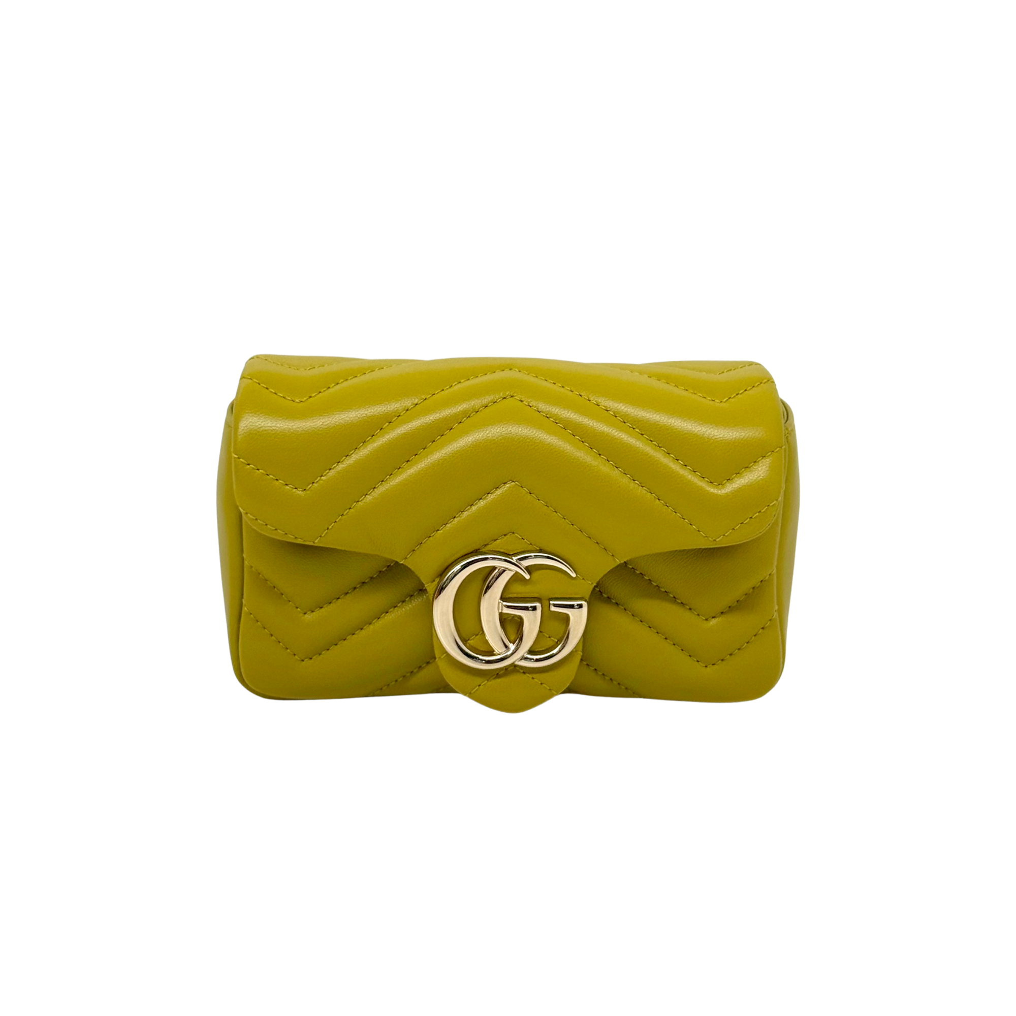 Gucci GG Marmont matelassé leather yellow mini bag (brand new)