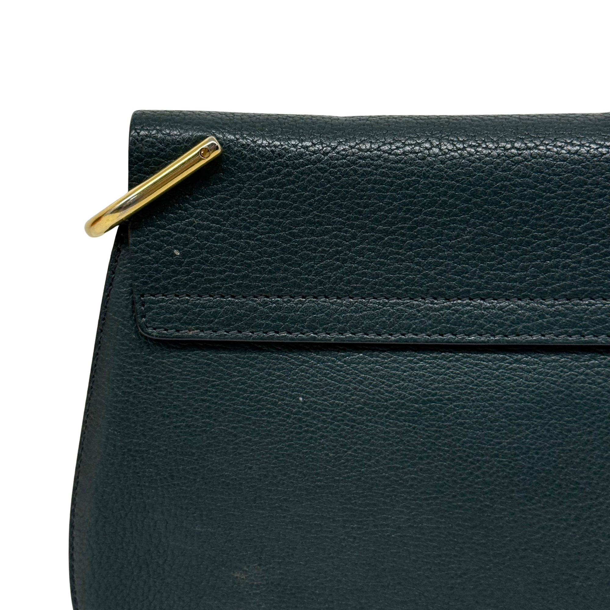 Chloe Green Leather Medium Drew Shoulder Bag (pre-owned)