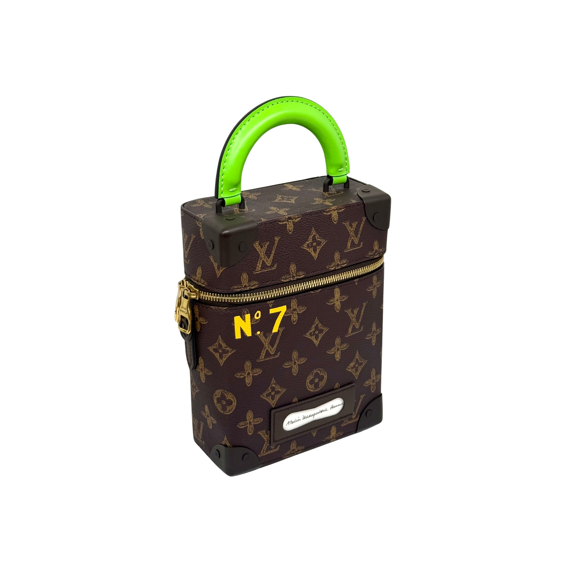 Louis Vuitton Monogram No7 Vertical Box Trunk satchel green and brown (pre-owned)