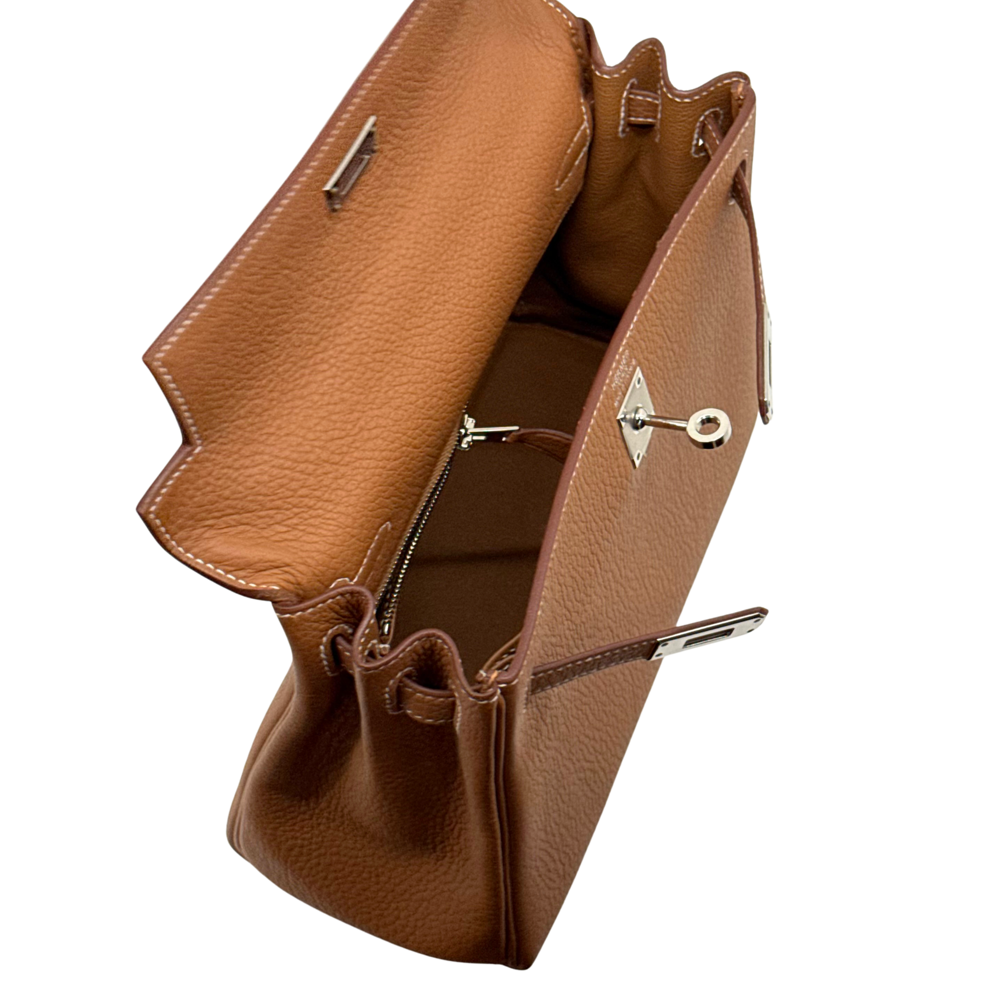 Hermès 2025 Kelly 25 Retourne Togo Gold PHW (pre-owned)