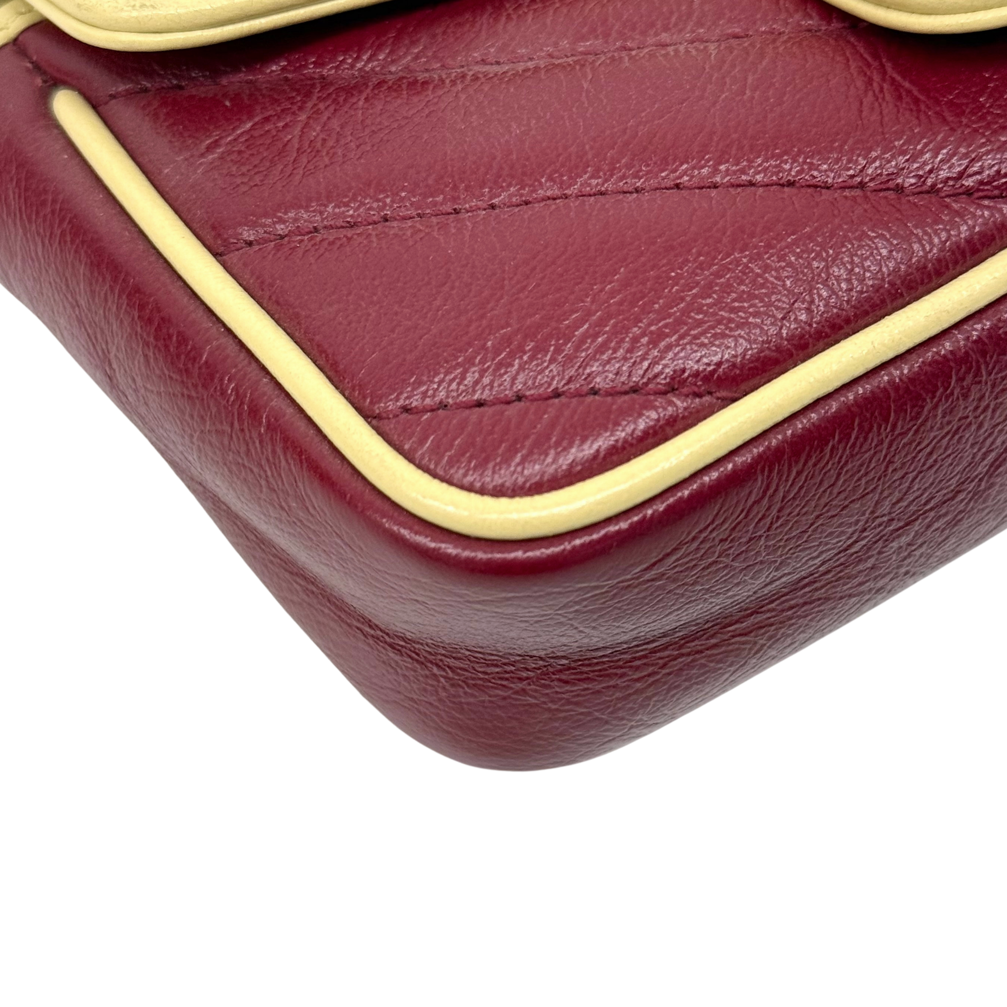 Gucci Tricolor GG Marmont Diagonal Striped Super Mini Bag (pre-owned)