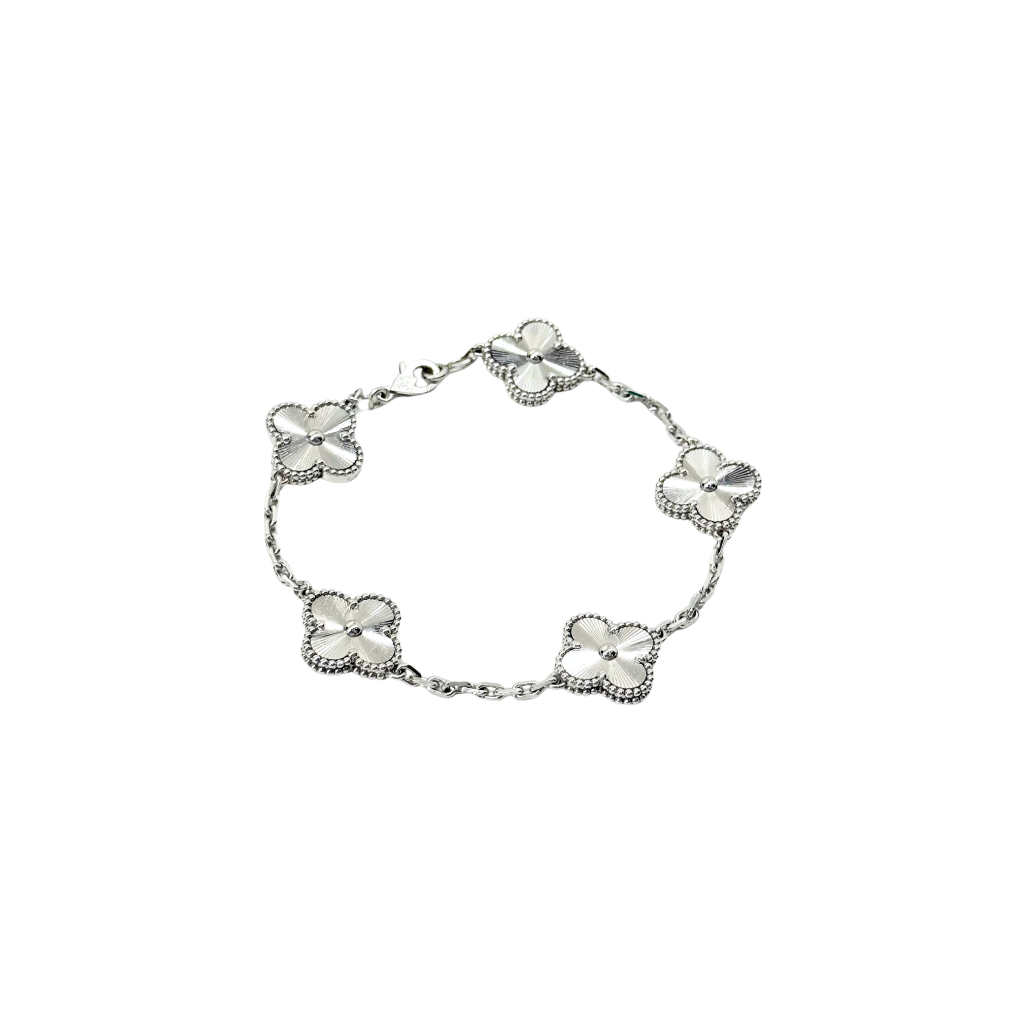 Van Cleef Vintage Alhambra bracelet, 5 motifs 18k White Gold (pre-owned)