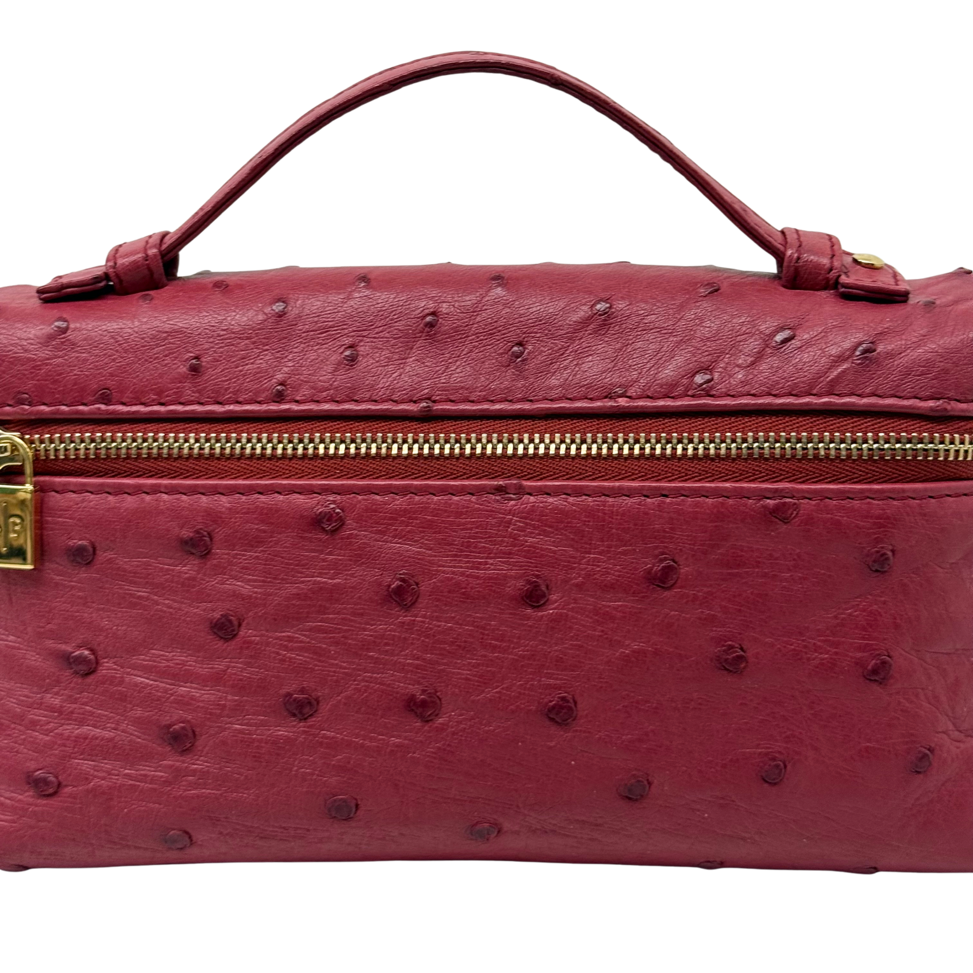 Loro Piana Light Pomegranate Ostrich L19 Pouch (pre-owned)