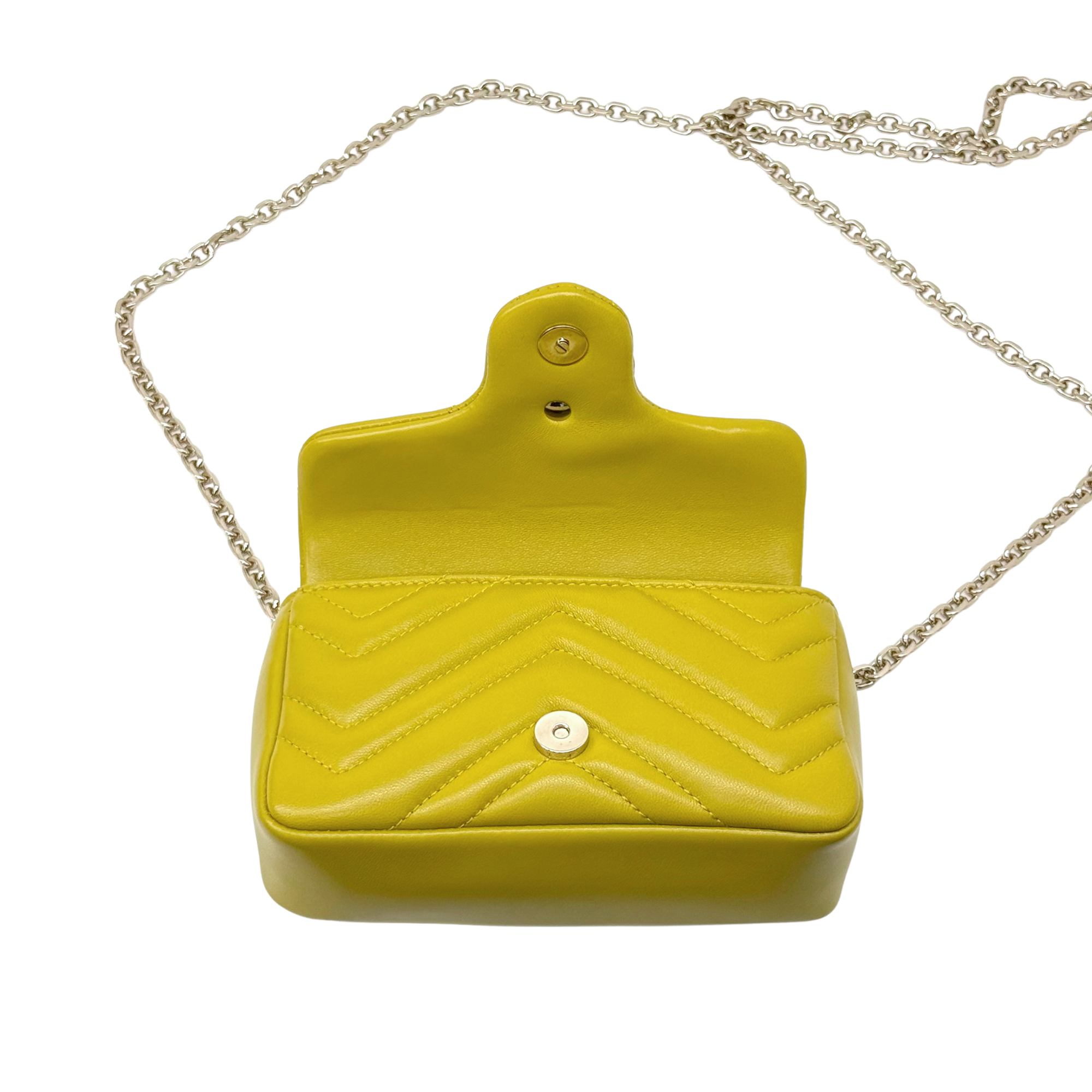 Gucci GG Marmont matelassé leather yellow mini bag (brand new)