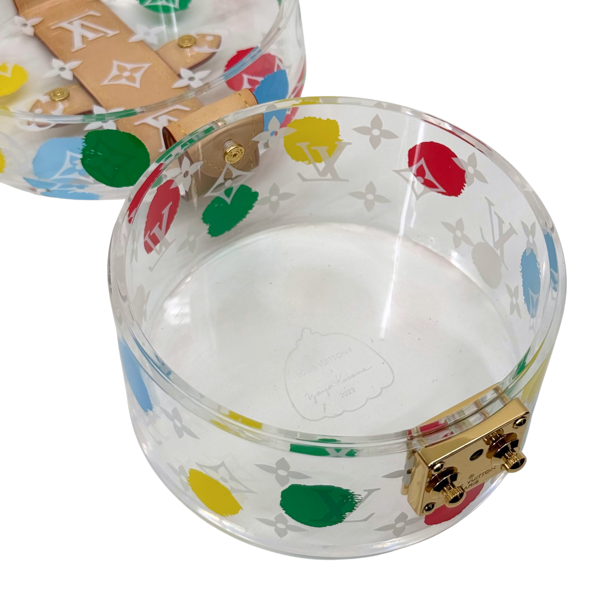 Louis Vuitton x Yayoi Kusama Painted Dots Scott Box in transparent plexiglass (brand new - vintage)