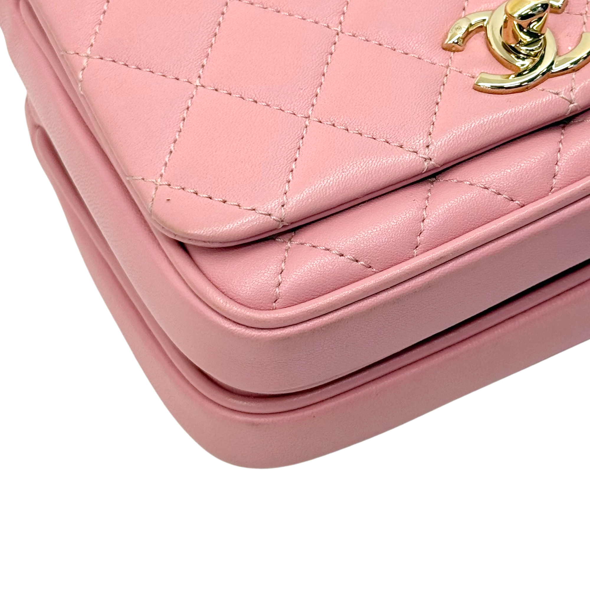 Chanel salmon pink top handle bag