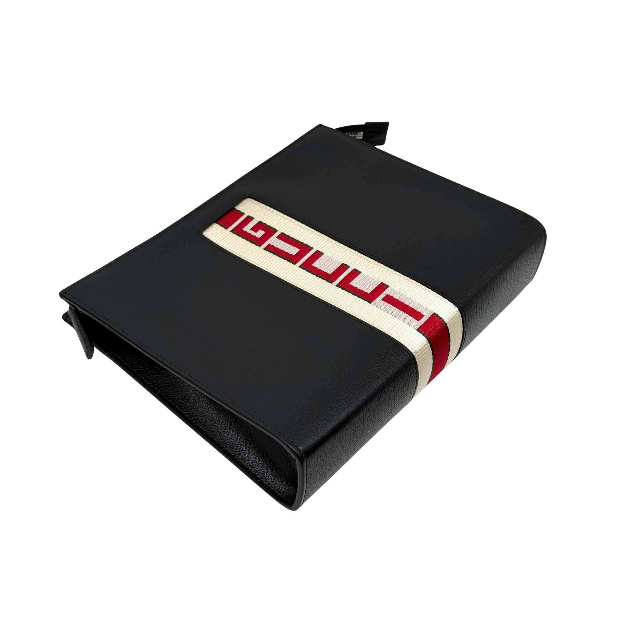 Gucci Web Stripe Logo Leather Pouch Clutch Bag (brand new)