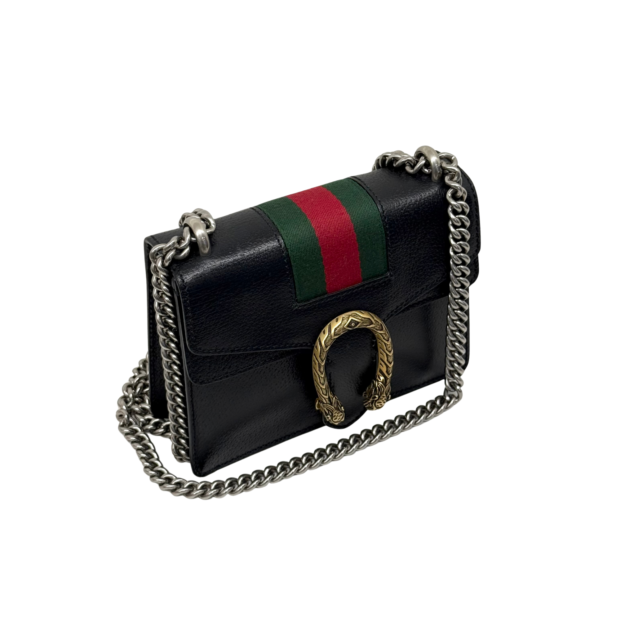 Gucci Black Mini Leather Dionysus Shoulder Bag (pre-owned)