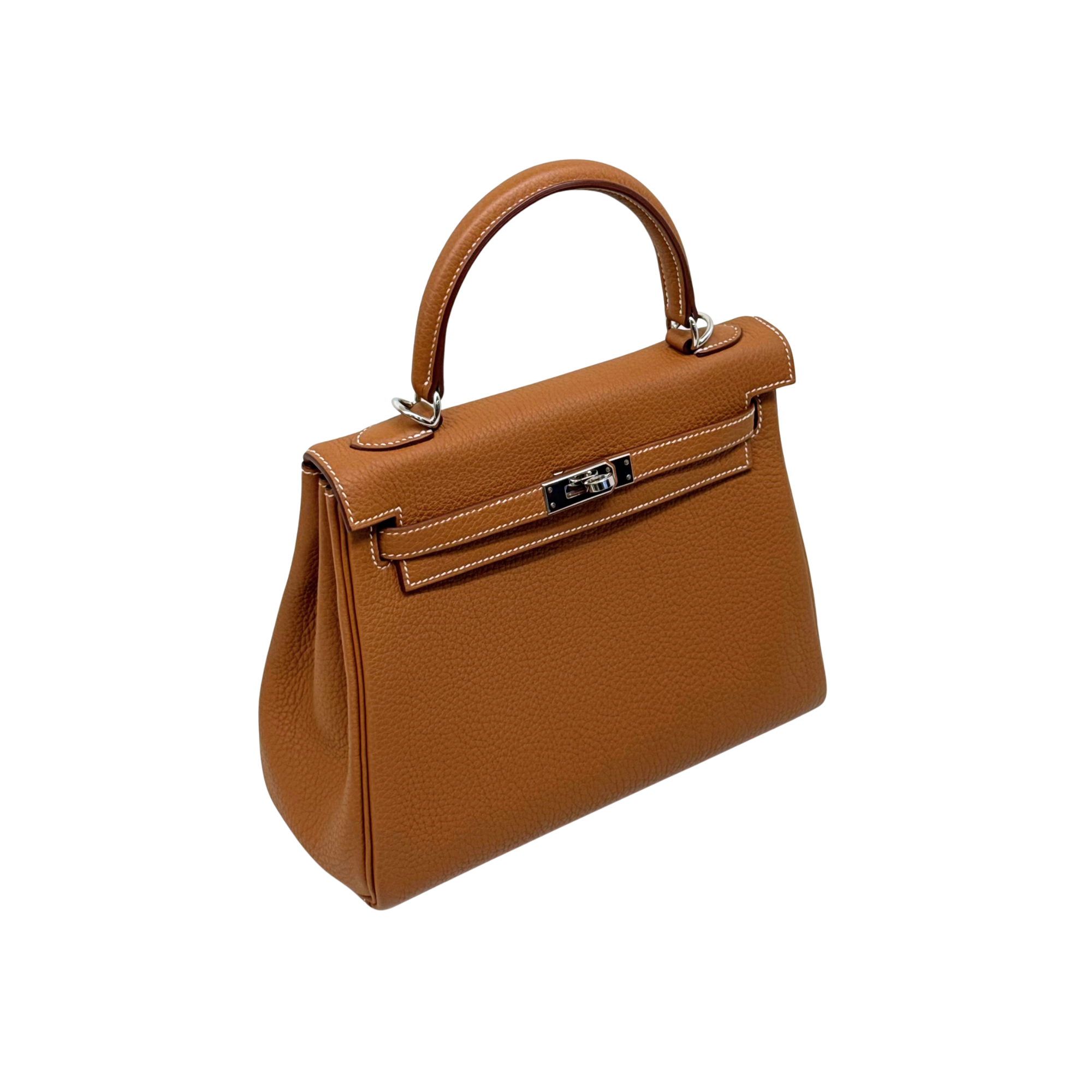 Hermès 2025 Kelly 25 Retourne Togo Gold PHW (pre-owned)