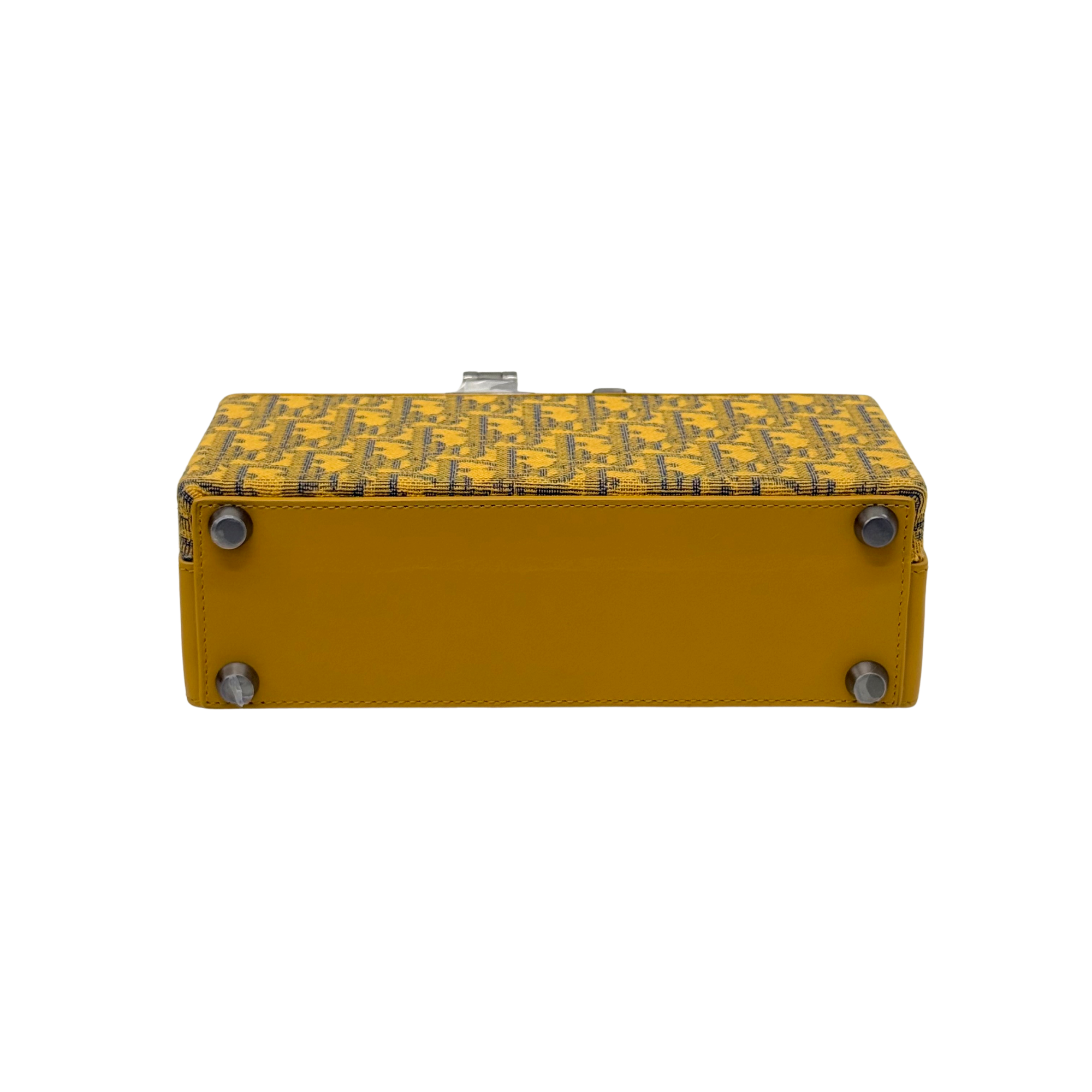 Dior shoulder bag in yellow monogram canvas Oblique and yellow leather (brand new)