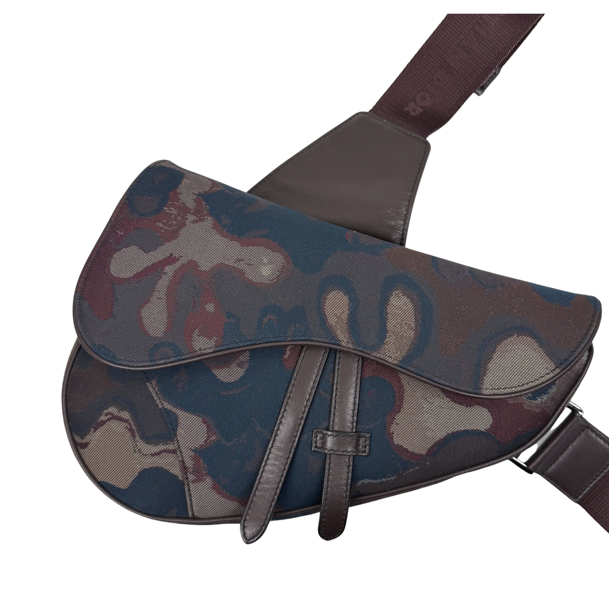 Christian Dior x Peter Doig Camouflage Saddle Messenger Bag (pre-owned)