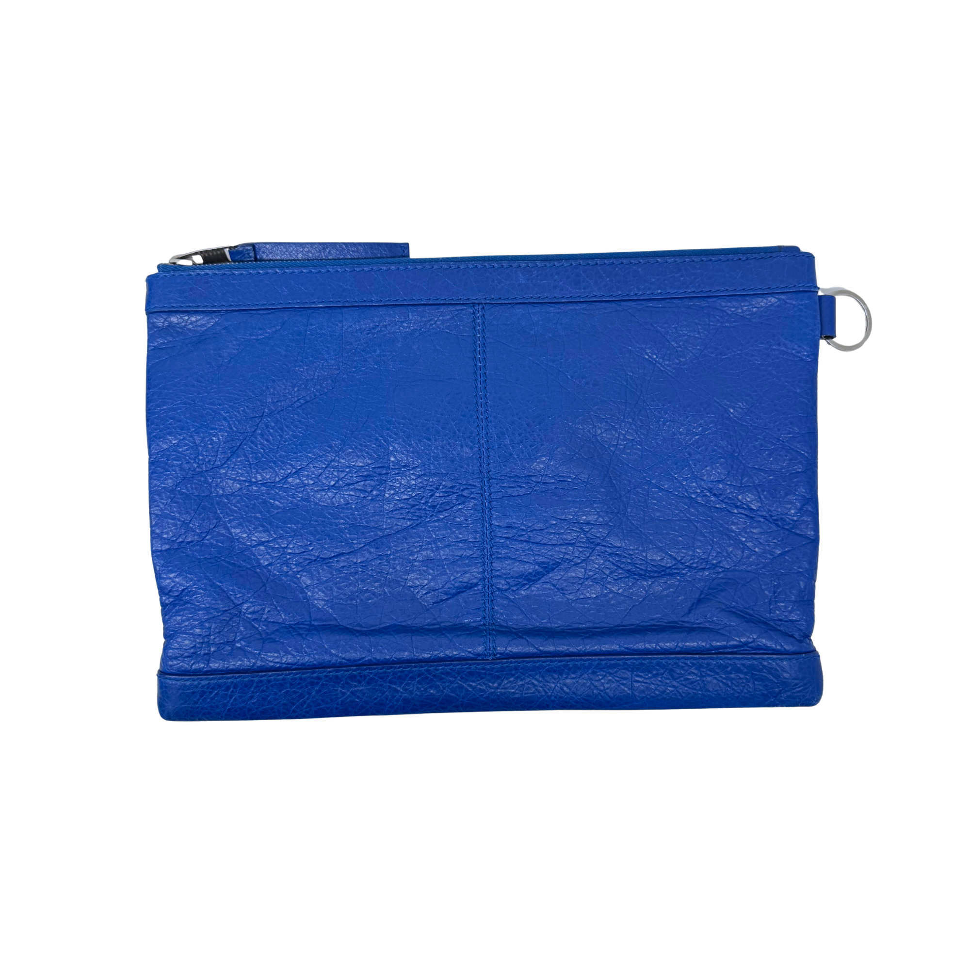 Balenciaga Lambskin Motocross Classic Clip M clutch bag Blue (pre-owned)