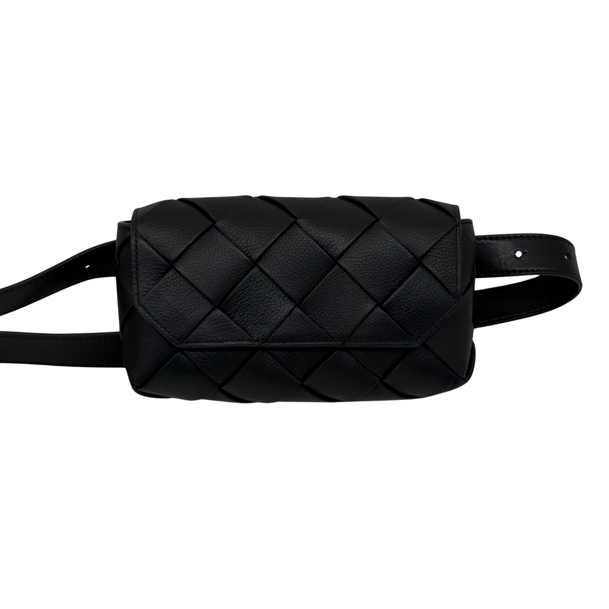 Bottega Veneta Leather Intreccio Diago Belt Bag Black (brand new)