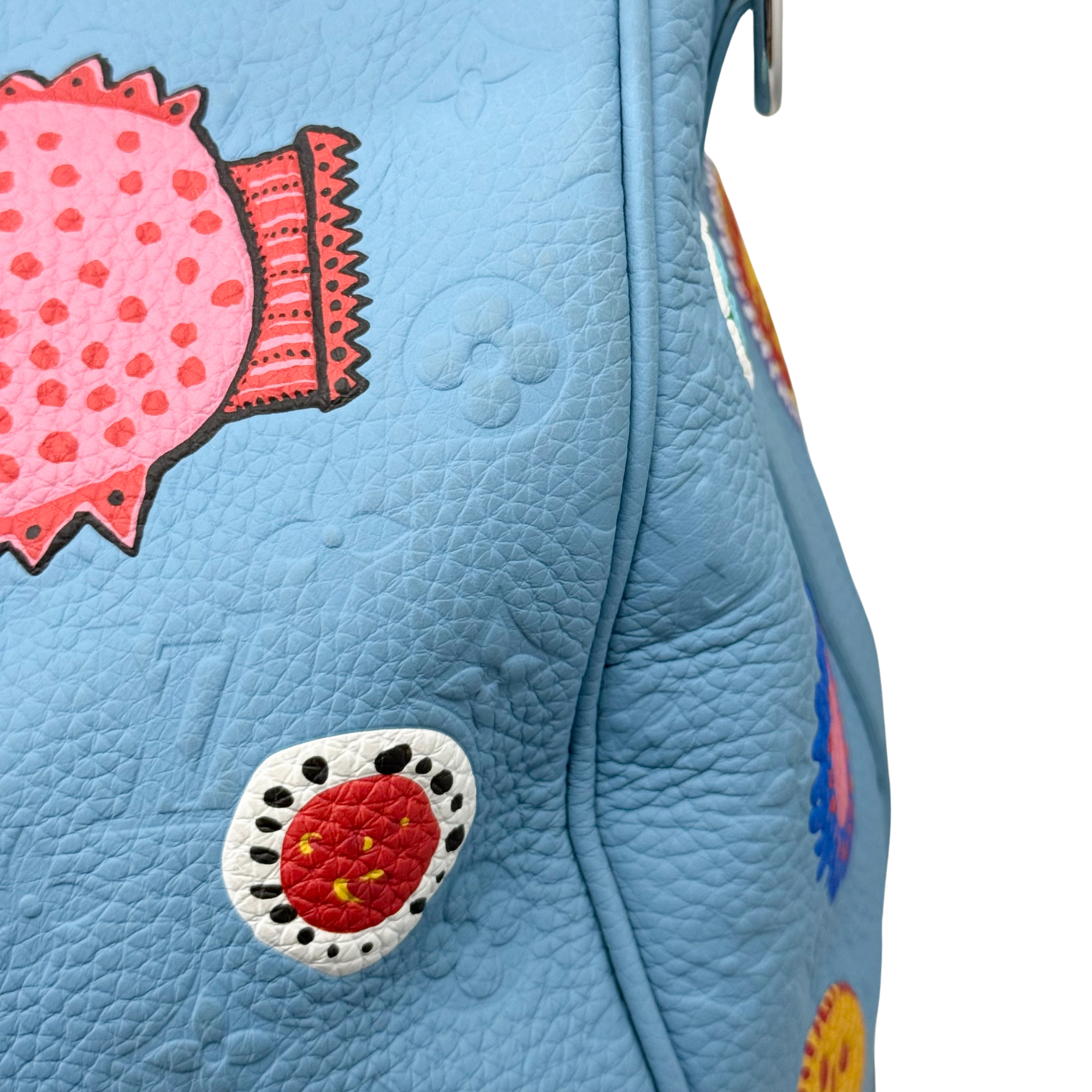 Louis Vuitton x Yayoi Kusama Keepall 50 light blue Taurillon leather (pre-owned)