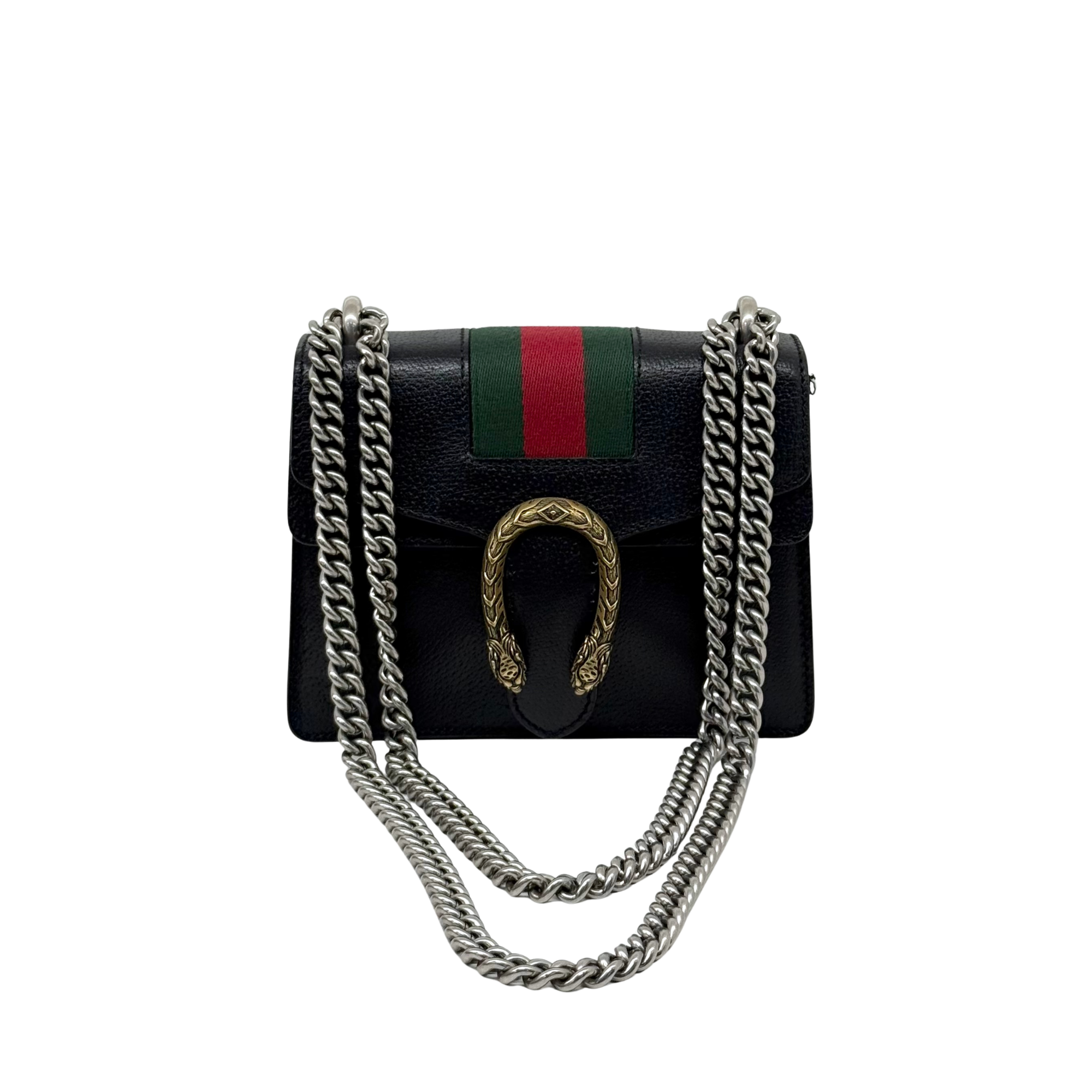Gucci Black Mini Leather Dionysus Shoulder Bag (pre-owned)