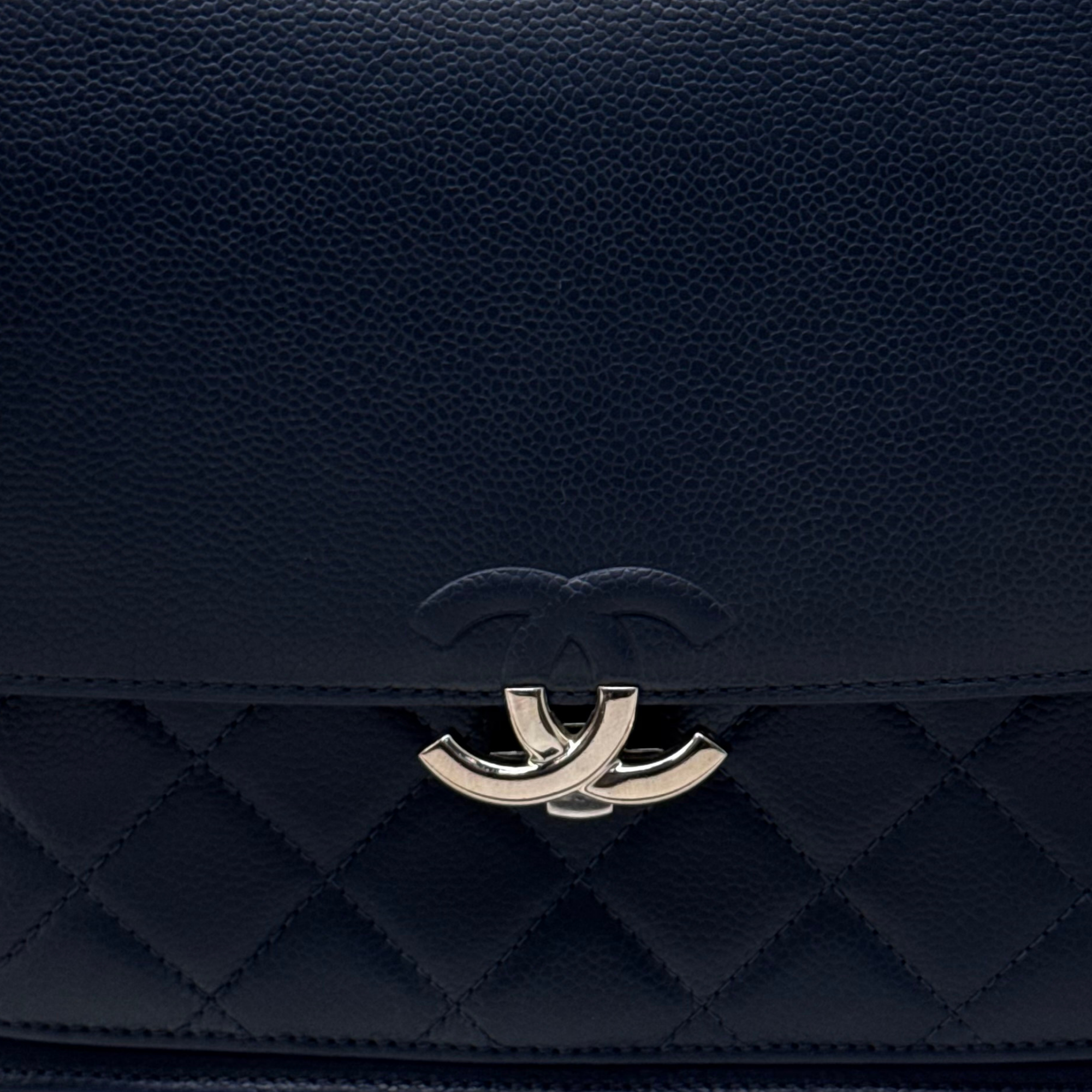 Chanel 2017 Chanel Navy Blue Quilted Leather Urban Companion Flap Bag (pre-owned)