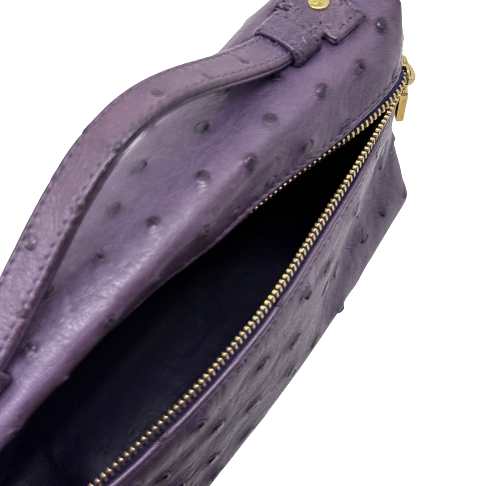 Loro Piana Violet Ostrich L19 Pouch (pre-owned)