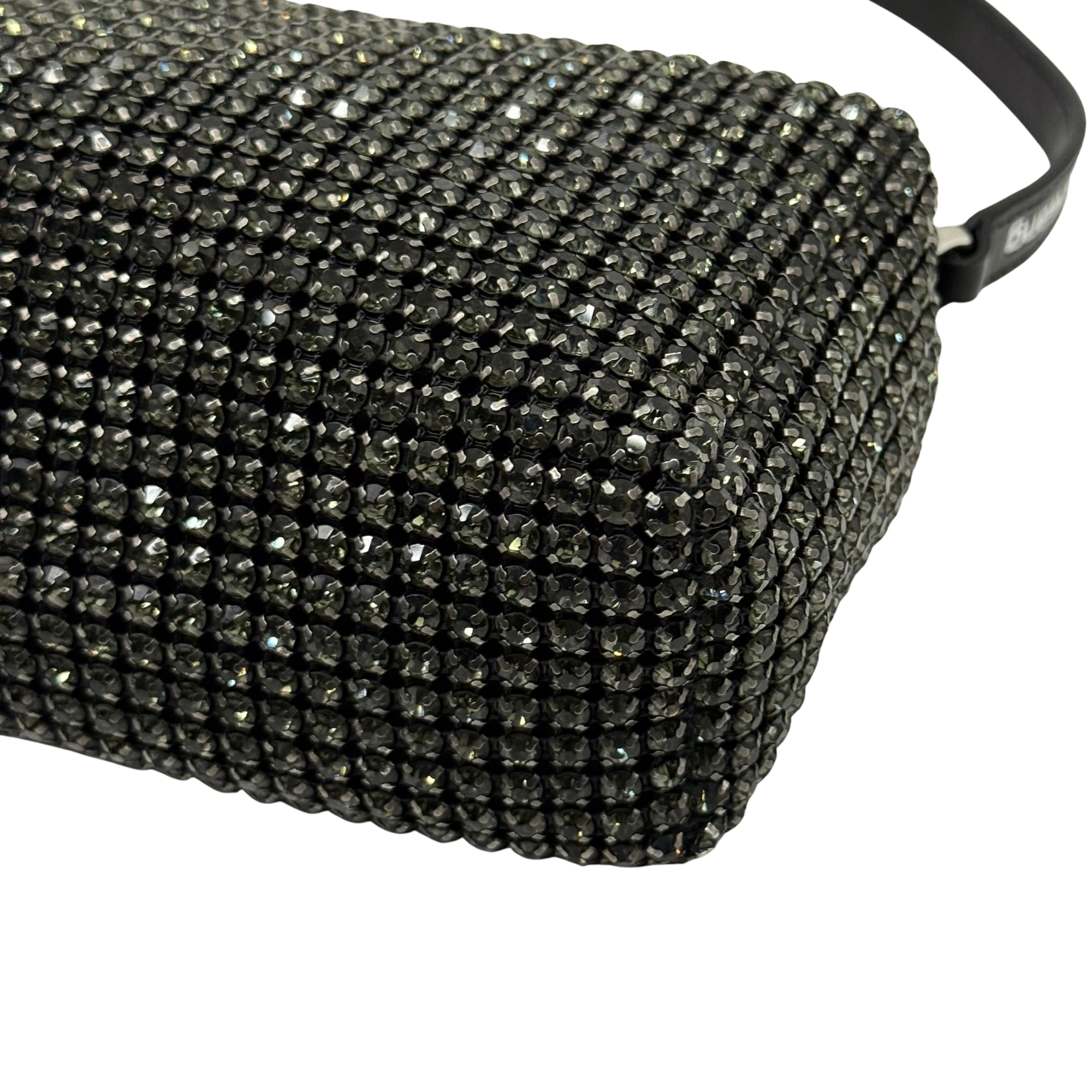 Alexander Wang Mesh Crystal Rhinestone Medium Heiress Pouch Black Silver (brand new)