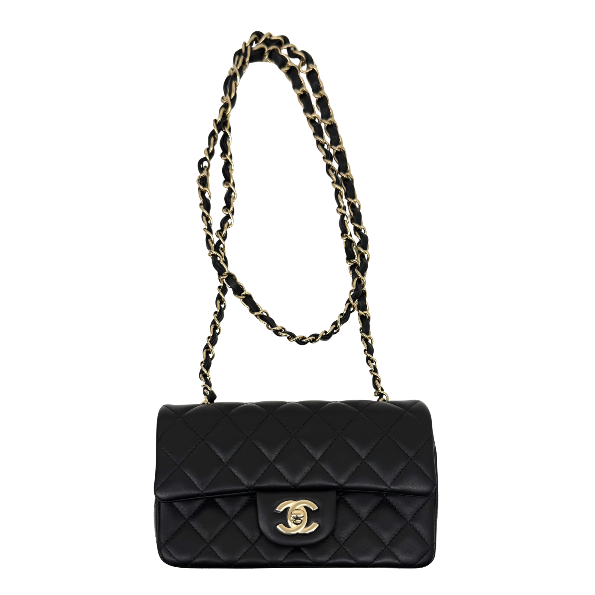 Chanel black bag soft leather gold hardware
