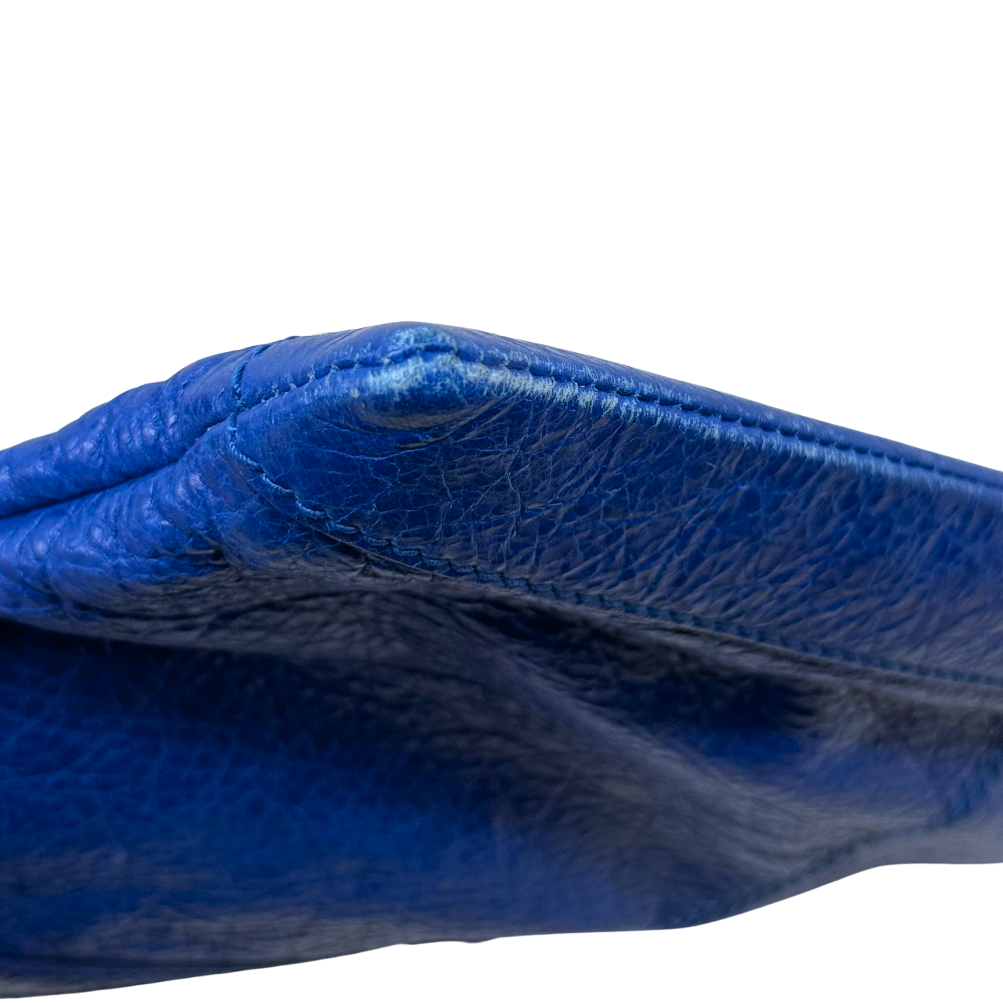 Balenciaga Lambskin Motocross Classic Clip M clutch bag Blue (pre-owned)