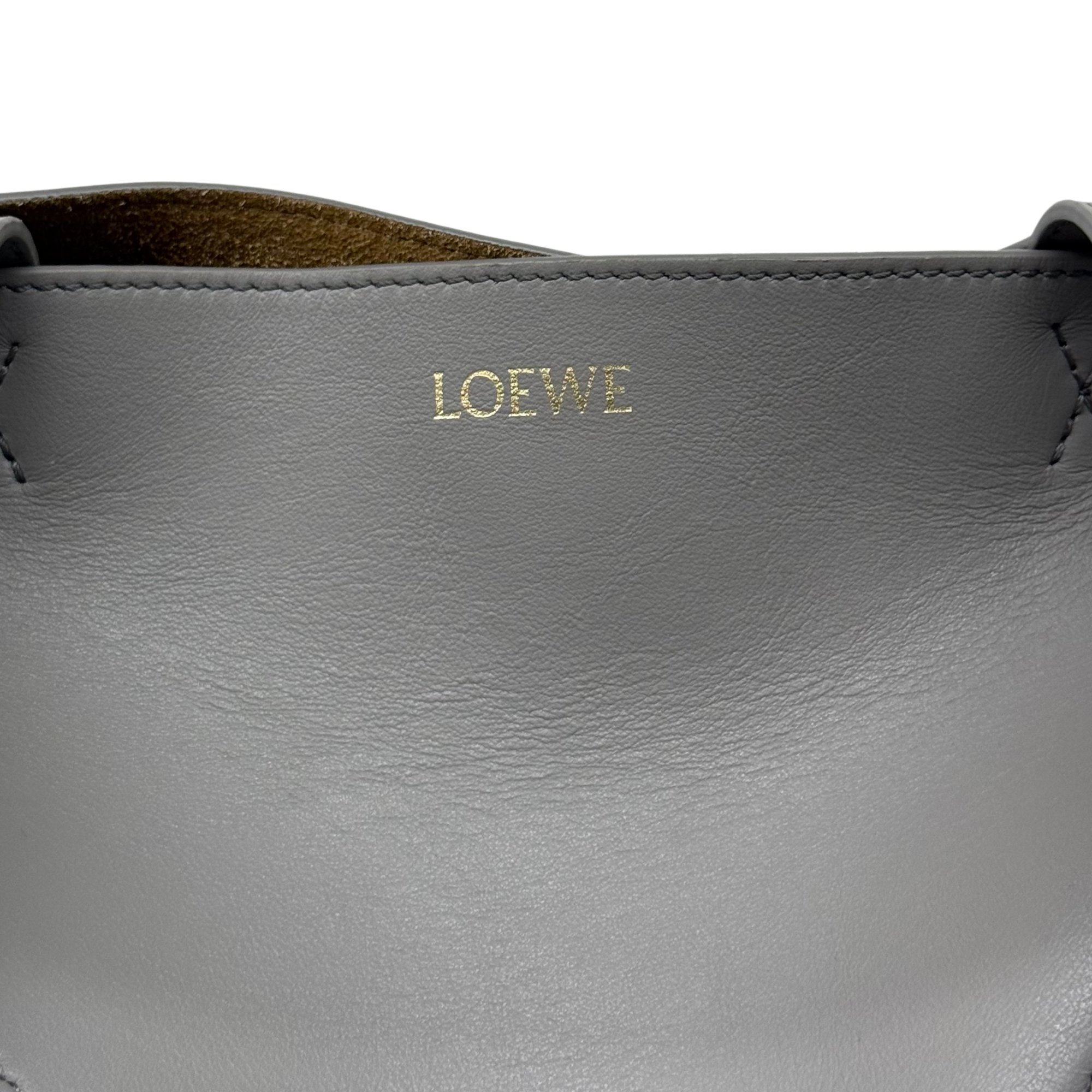Loewe Grey Puzzle Fold Medium Leather Tote Bag (pre-owned)