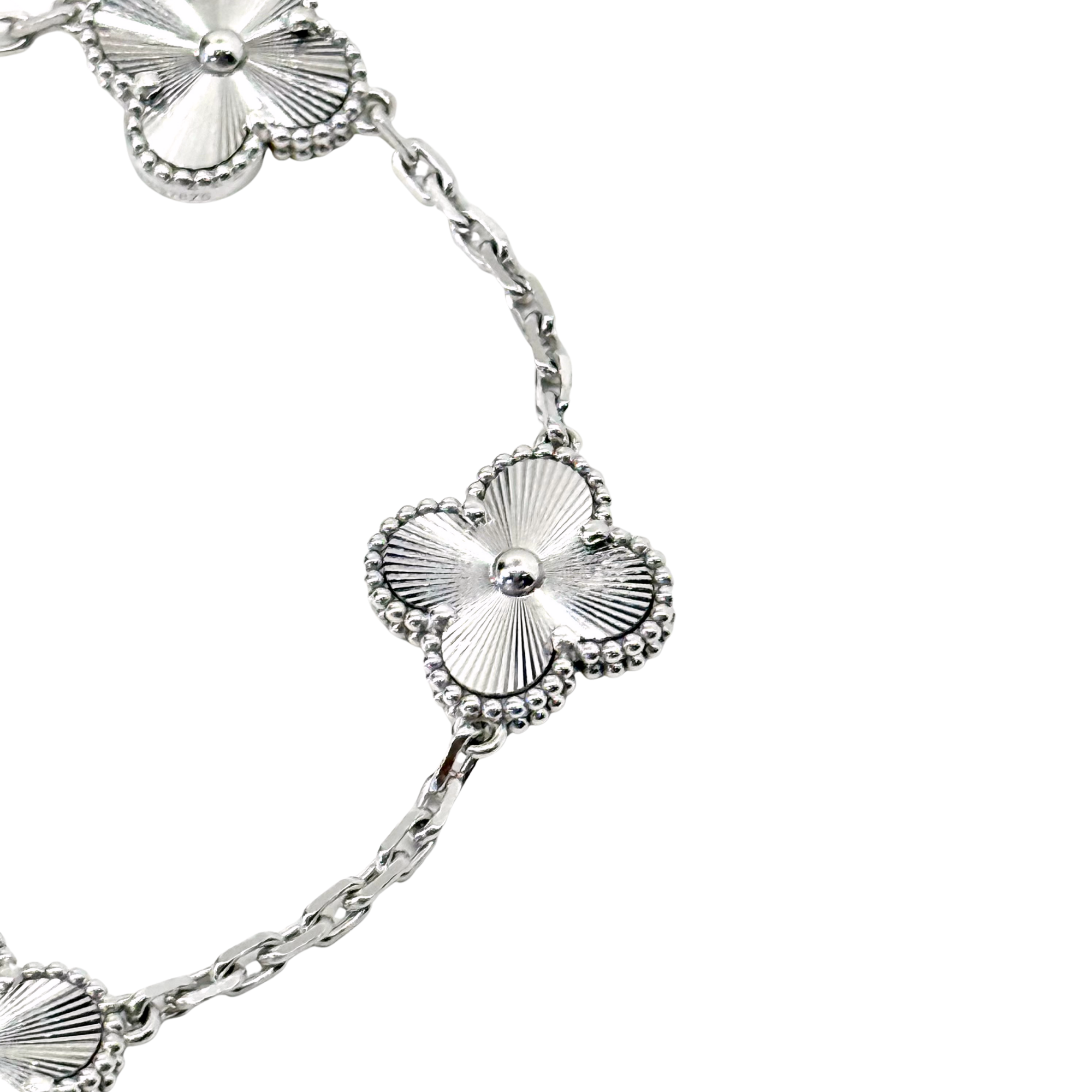 Van Cleef Vintage Alhambra bracelet, 5 motifs 18k White Gold (pre-owned)