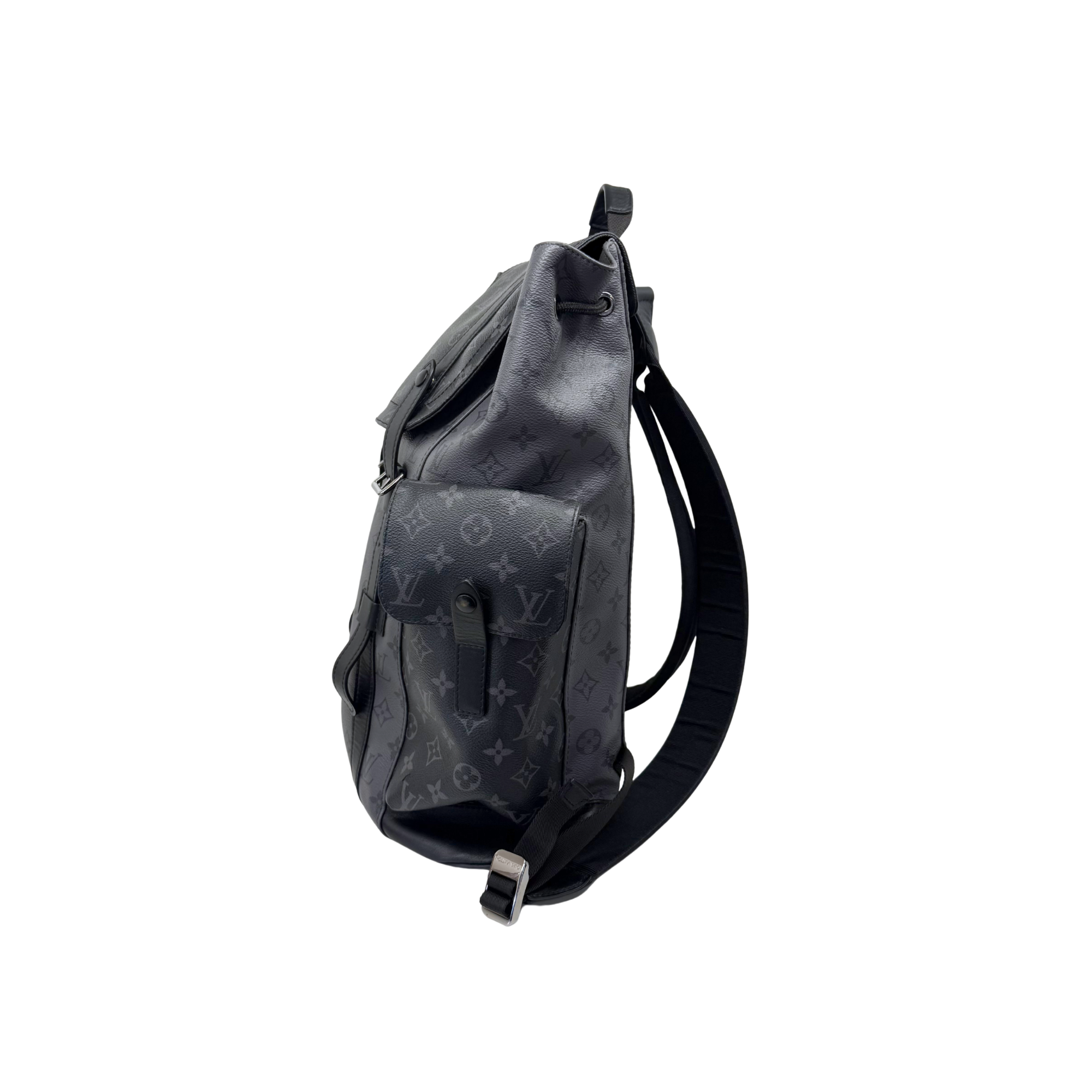 Louis Vuitton Christopher GM Eclipse Monogram Canvas PVC Leather Backpack Bag (pre-owned)