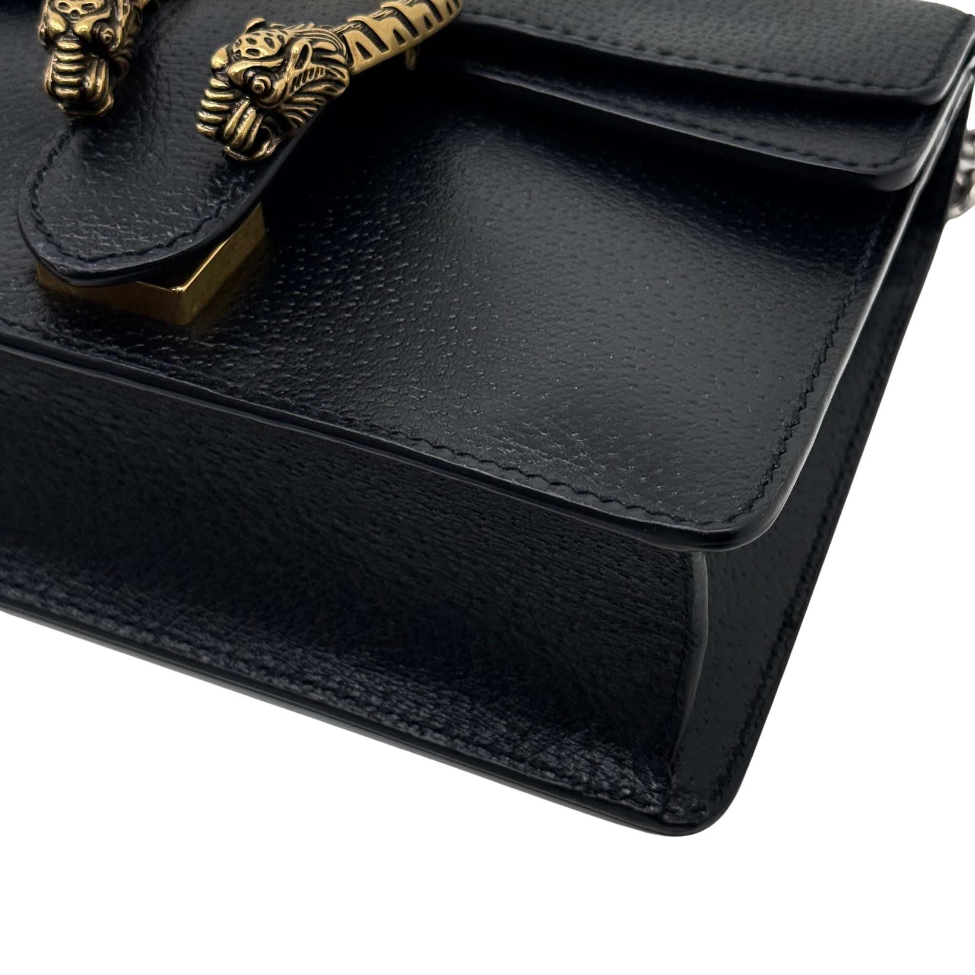 Gucci Black Mini Leather Dionysus Shoulder Bag (pre-owned)