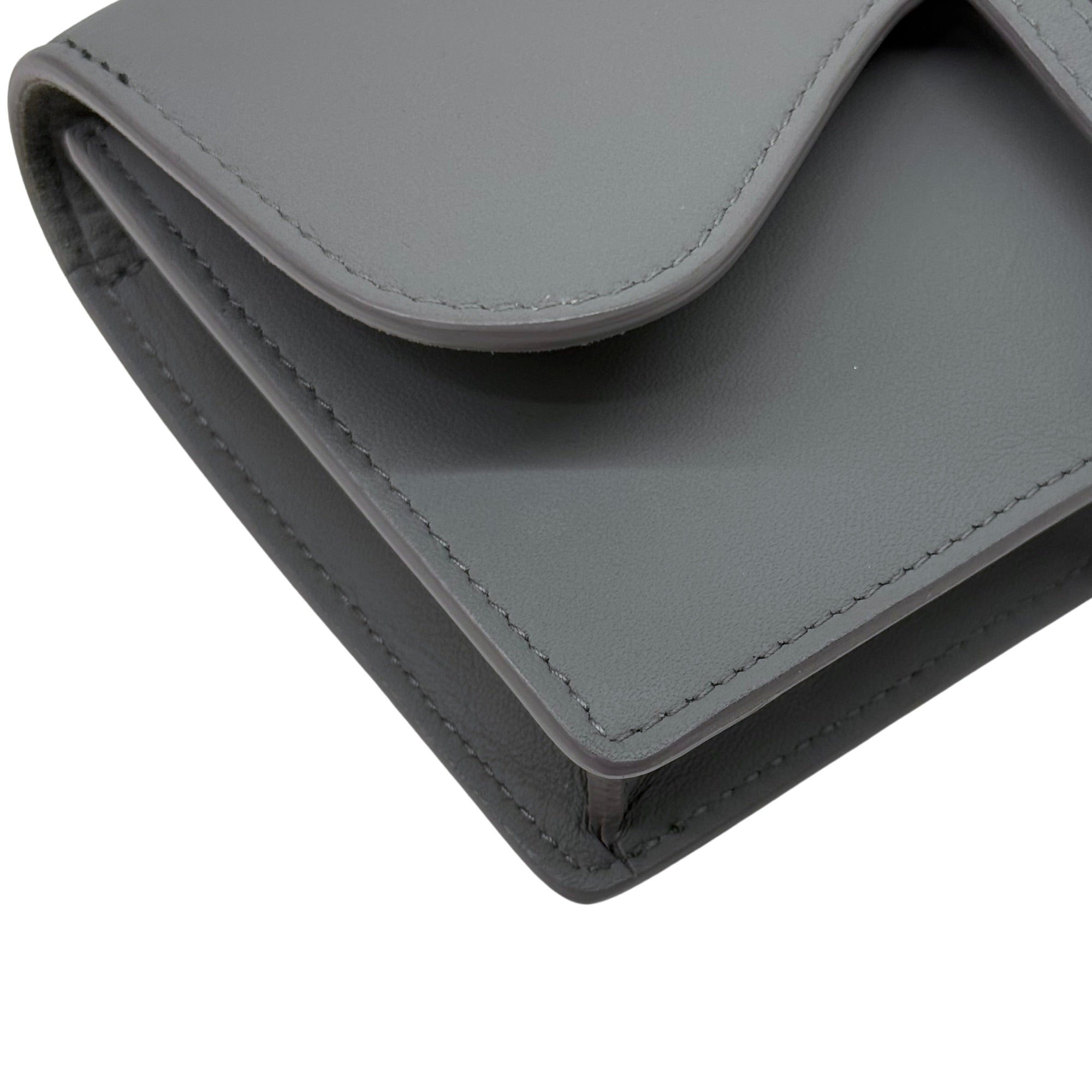 Dior Saddle Grey Leather Belt Bag (pre-owned)