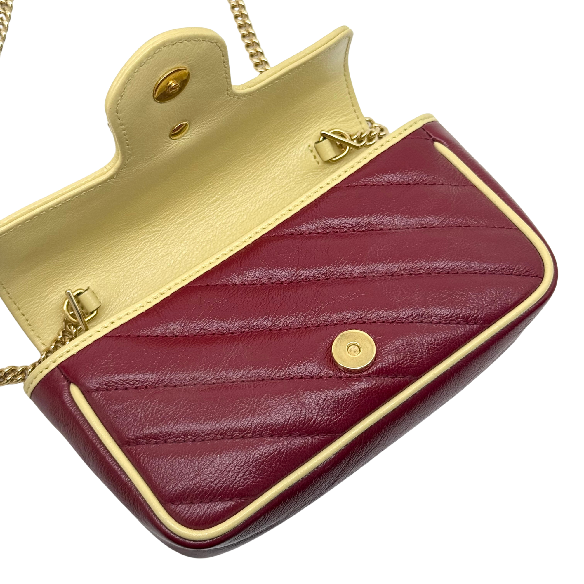 Gucci Tricolor GG Marmont Diagonal Striped Super Mini Bag (pre-owned)