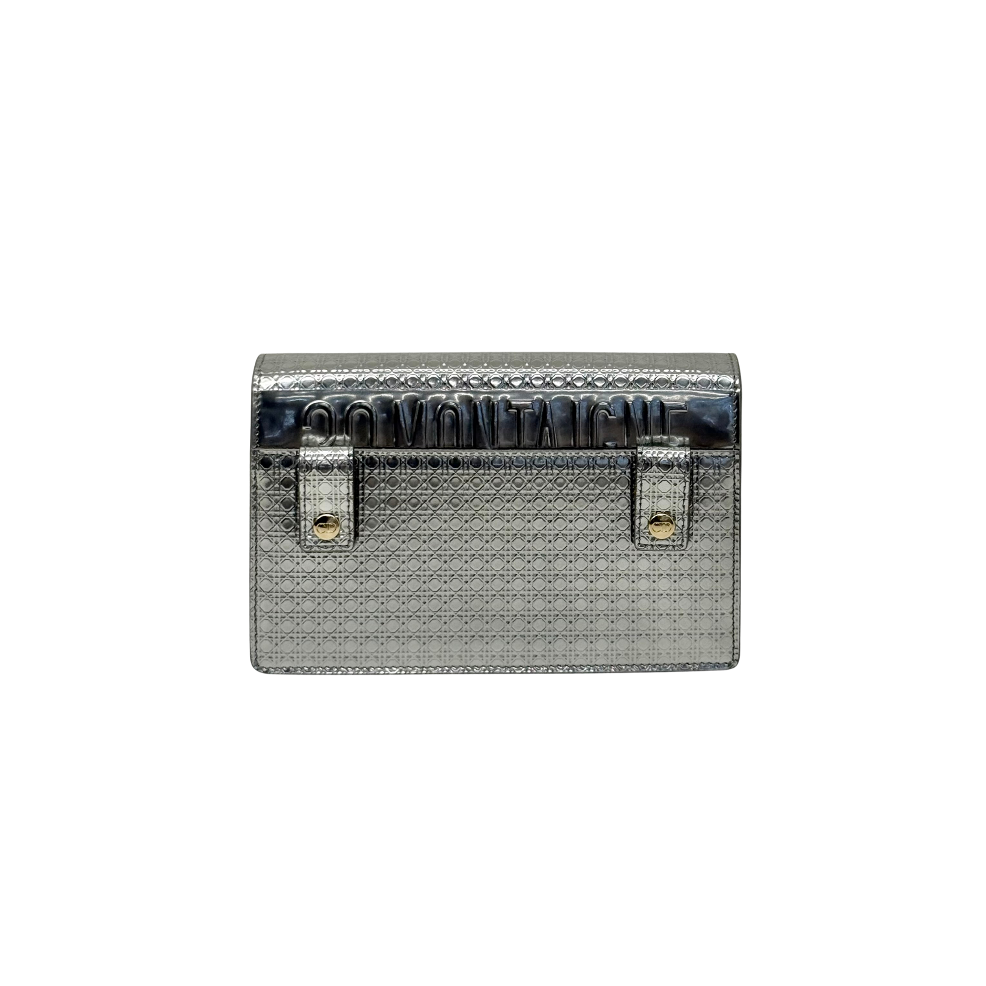 Christian Dior Metallic Silver Micro Cannage 30 Montaigne 2-in-1 Pouch (pre-owned)