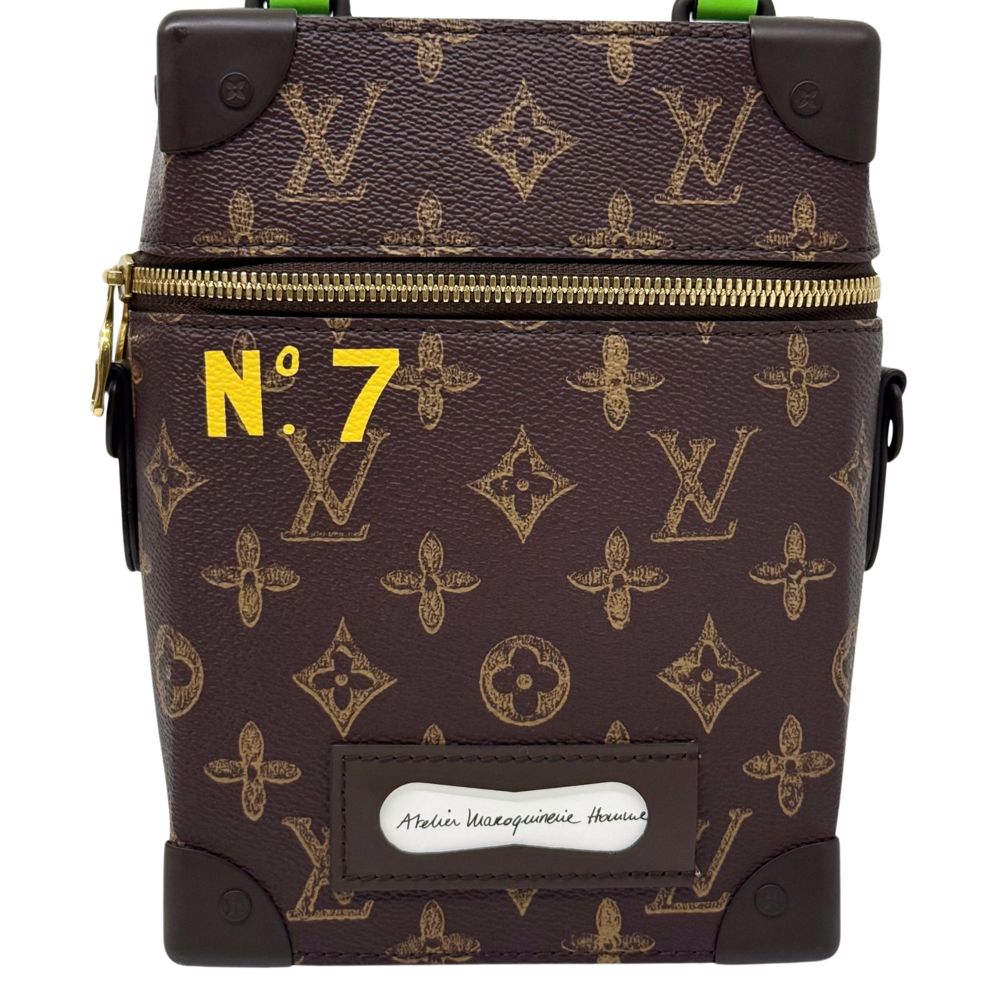 Louis Vuitton Monogram No7 Vertical Box Trunk satchel green and brown (pre-owned)