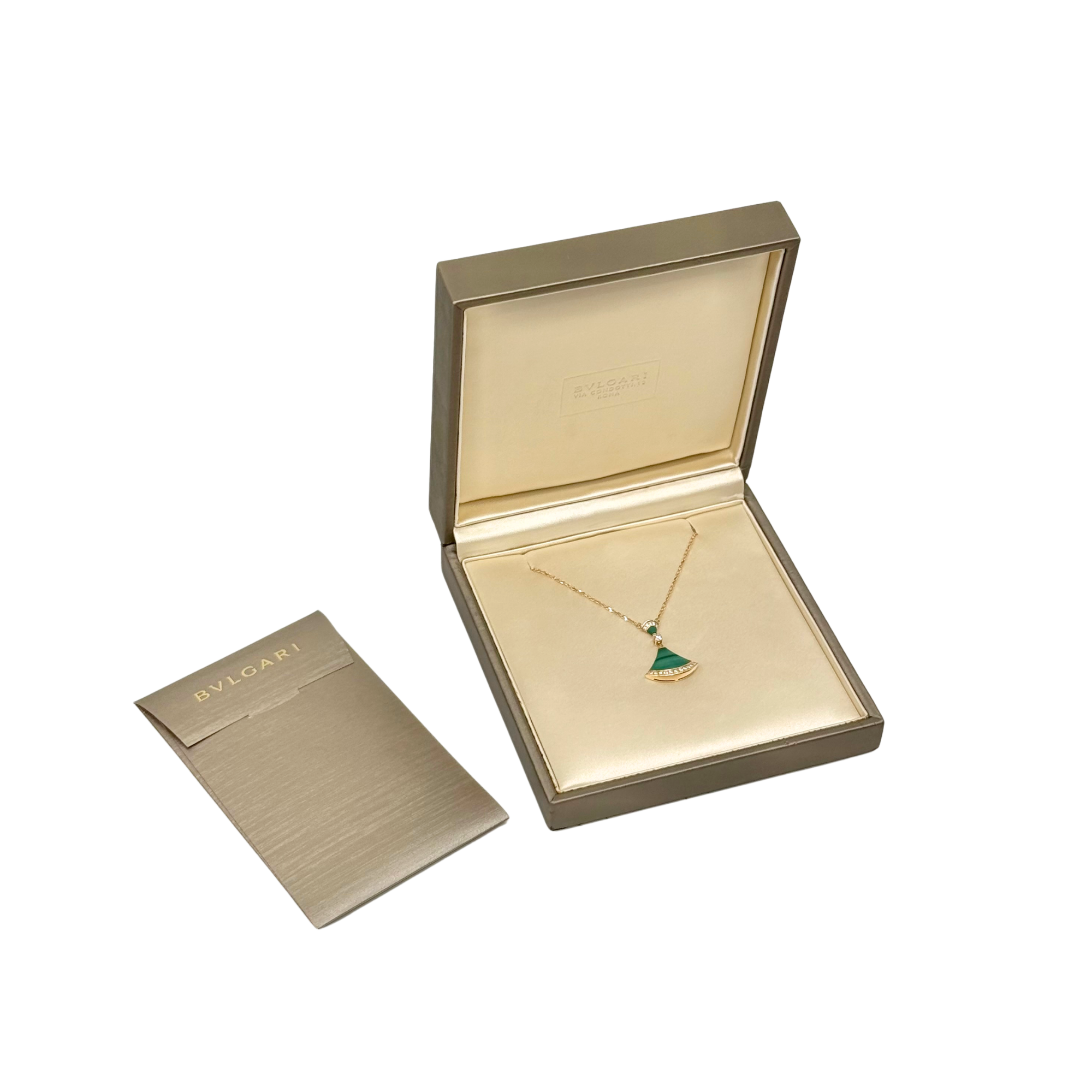 Bvlgari Rose Gold Divas' Dream Malachite Diamond Pavé Necklace (pre-owned)