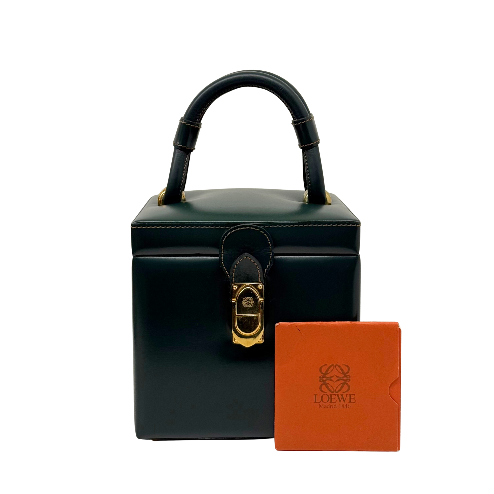Loewe Anagram Vintage Dark Green vanity handbag (pre-owned)