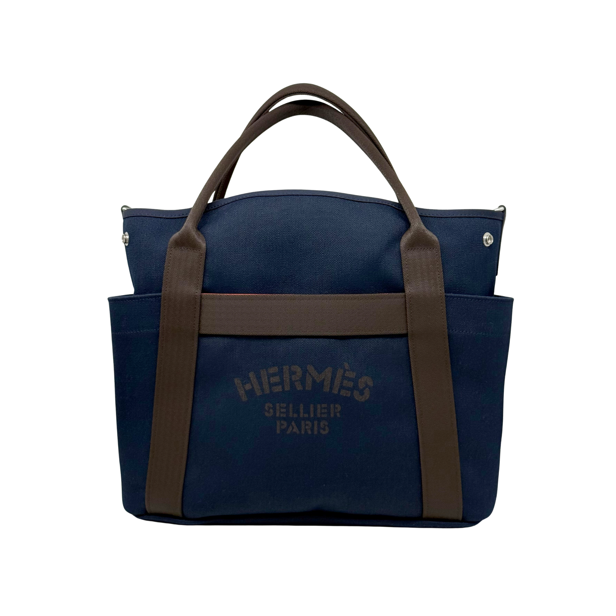 Hermes blue brown bag