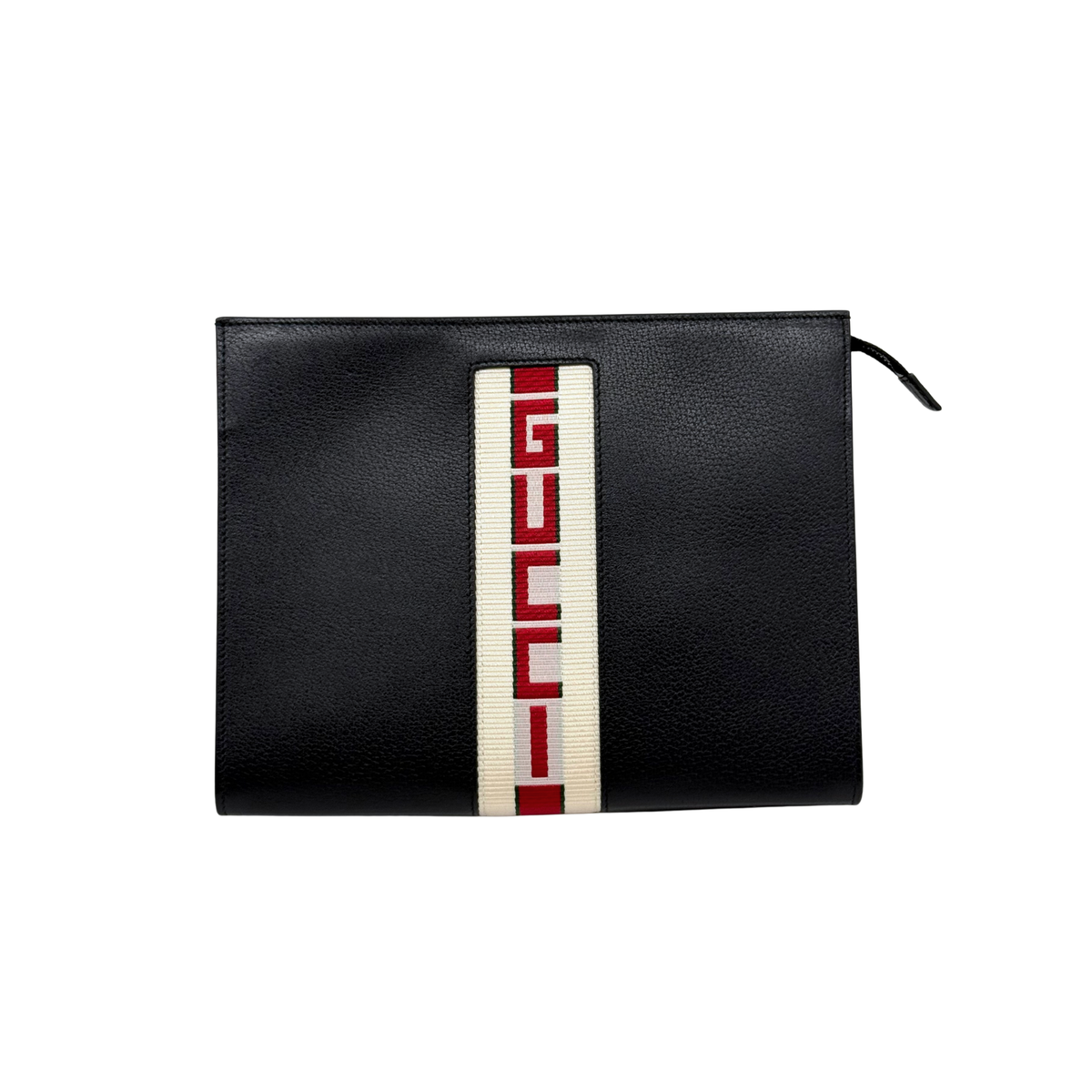 Gucci Web Stripe Logo Leather Pouch Clutch Bag (brand new)