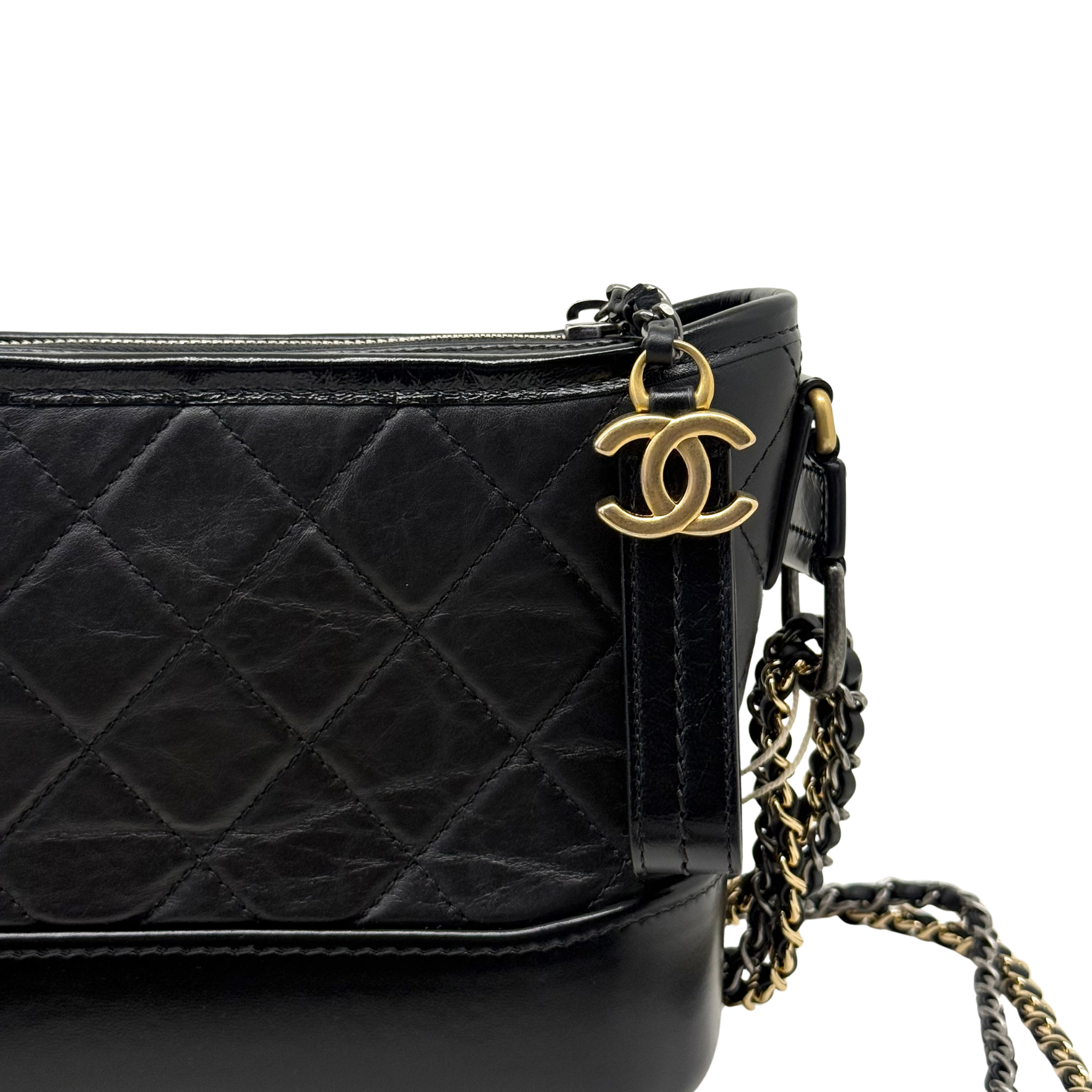 Chanel Black Aged Calfskin Quilted Small Gabrielle Hobo Bag
(brand new)
