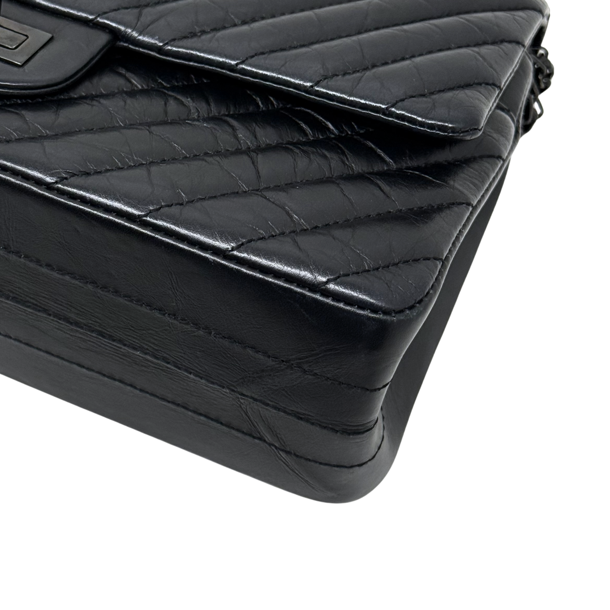 Chanel black bag black hardware triangle