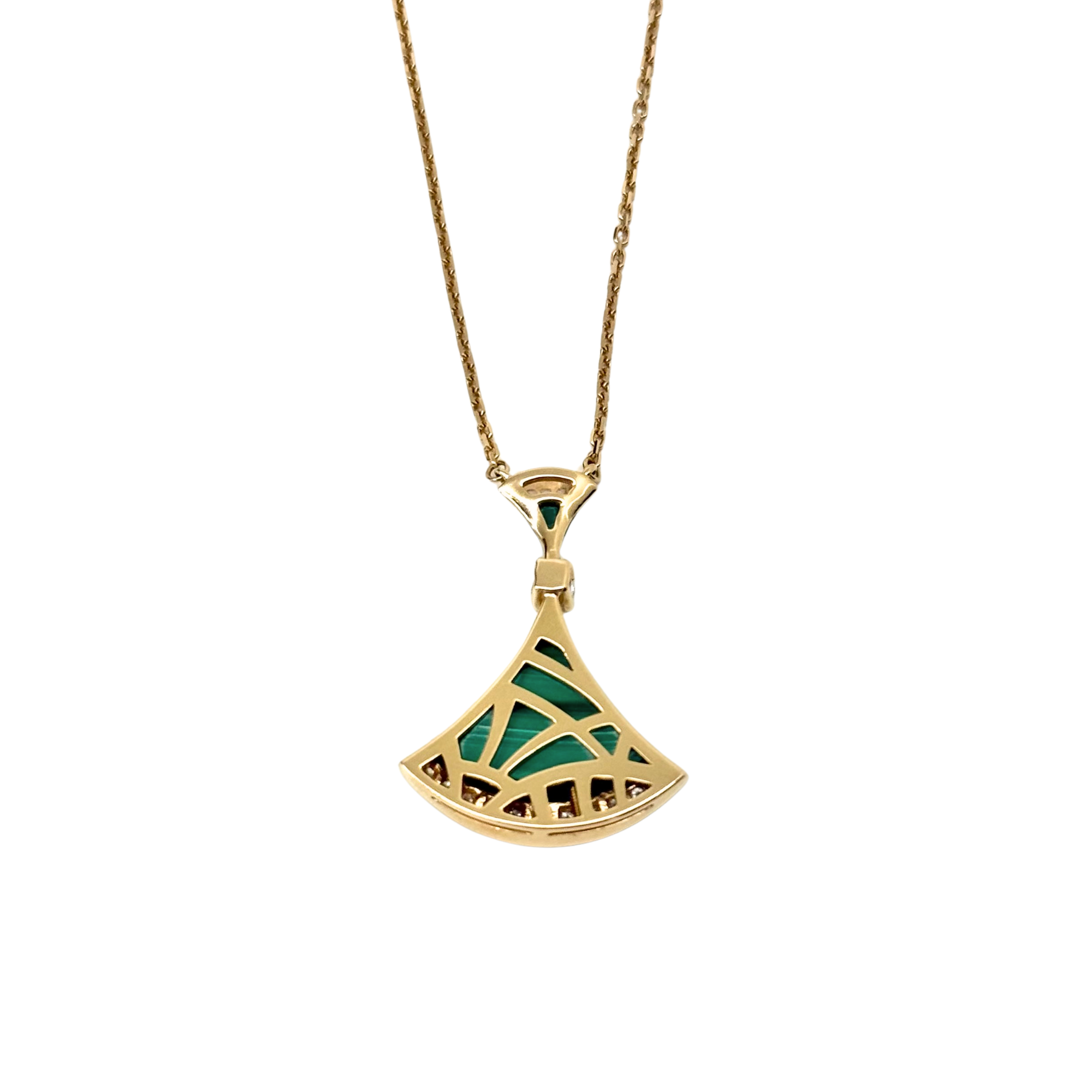 Bvlgari Rose Gold Divas' Dream Malachite Diamond Pavé Necklace (pre-owned)