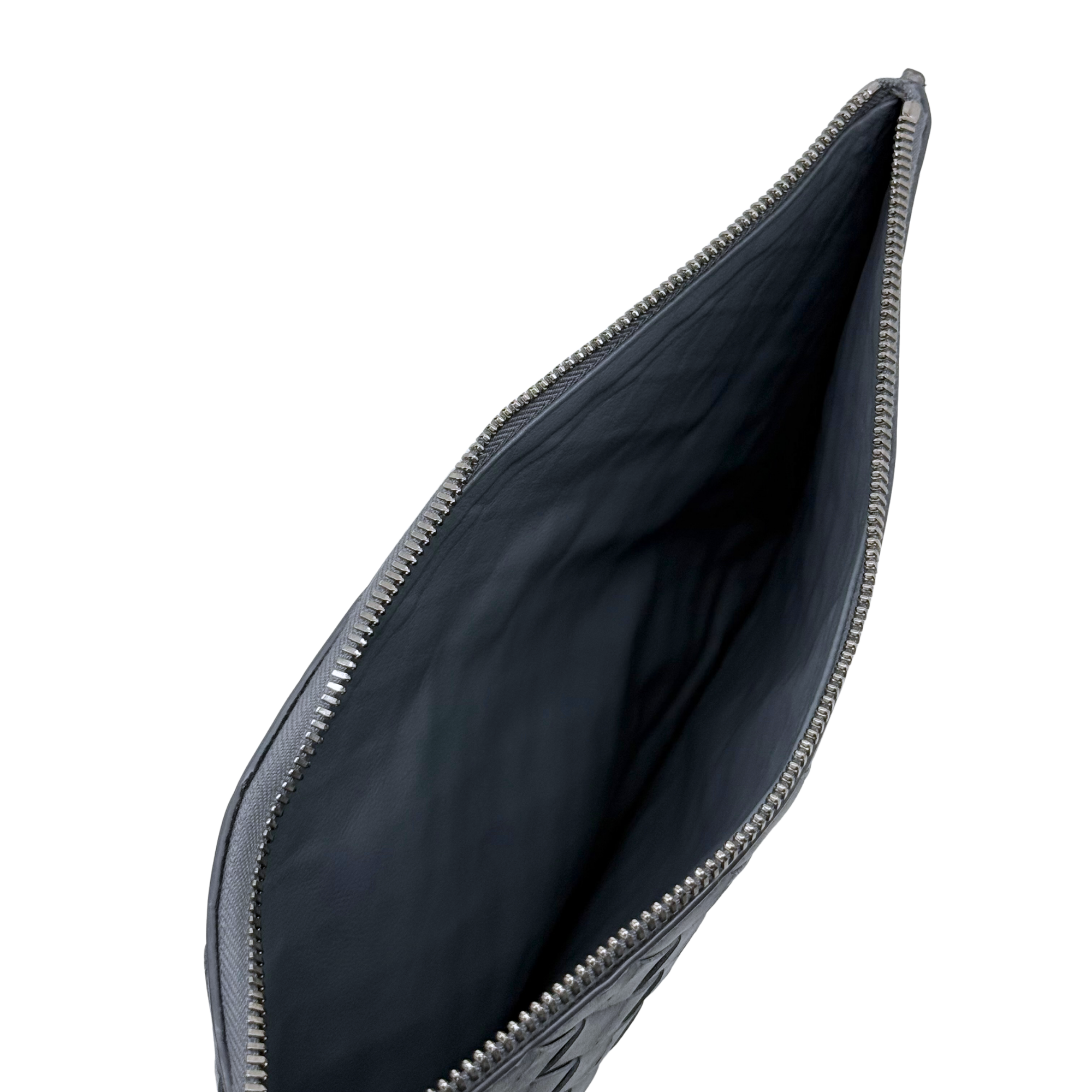 Bottega Veneta Intrecciato wristlet clutch bag grey (pre-owned)