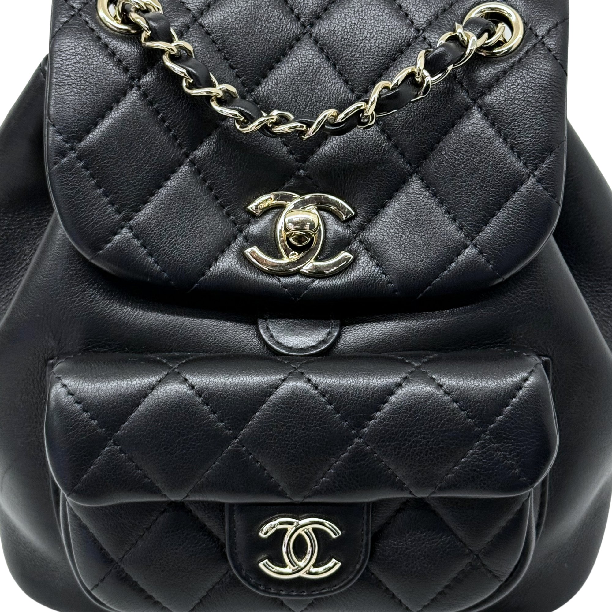 Chanel black backpack bag
