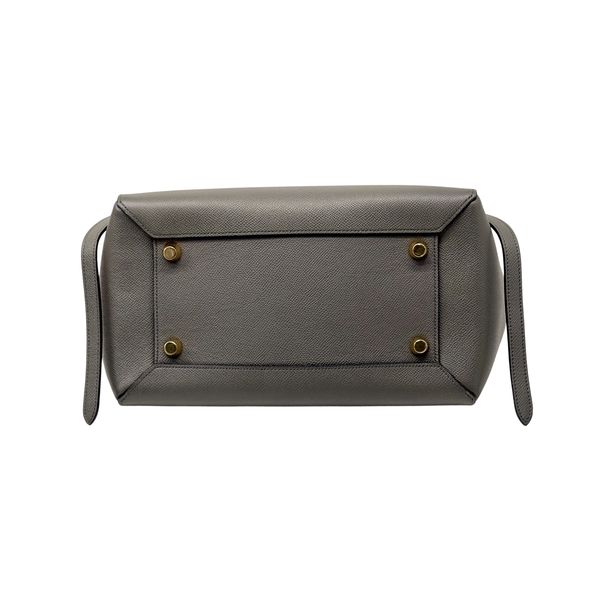 Celine Grey Leather Mini Belt Top Handle Bag (pre-owned)