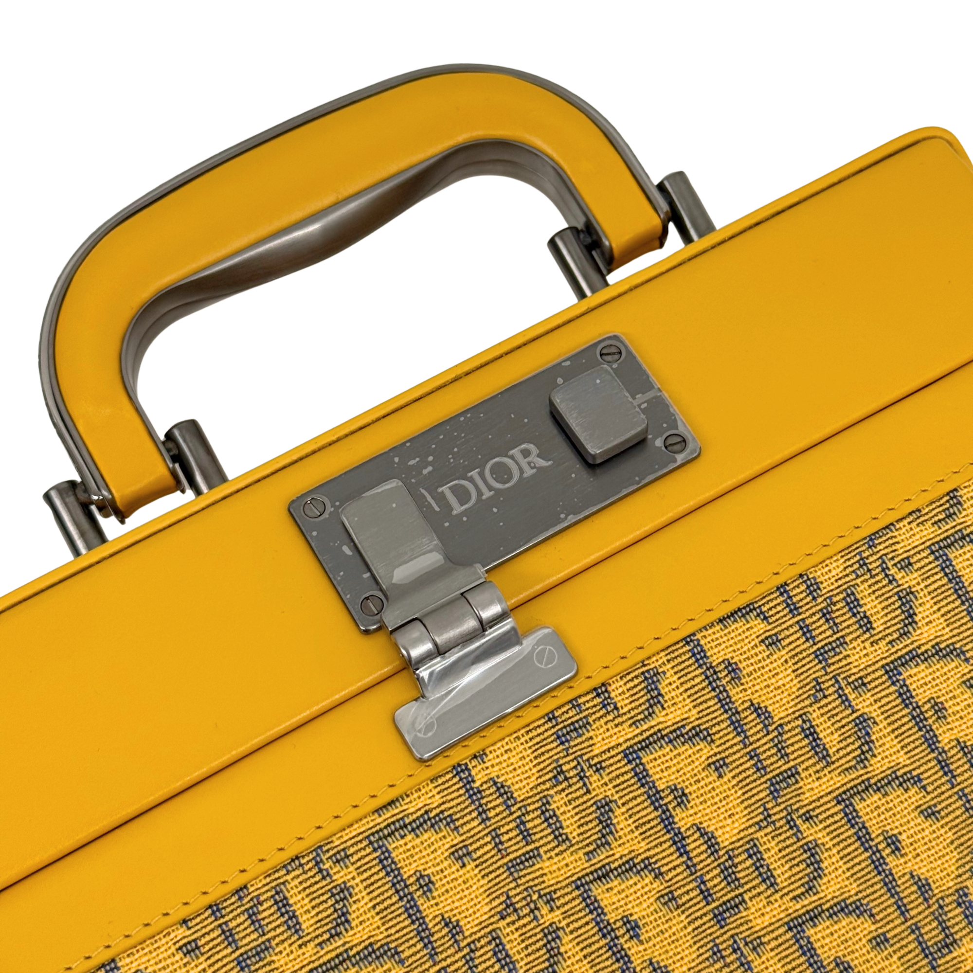 Dior shoulder bag in yellow monogram canvas Oblique and yellow leather (brand new)