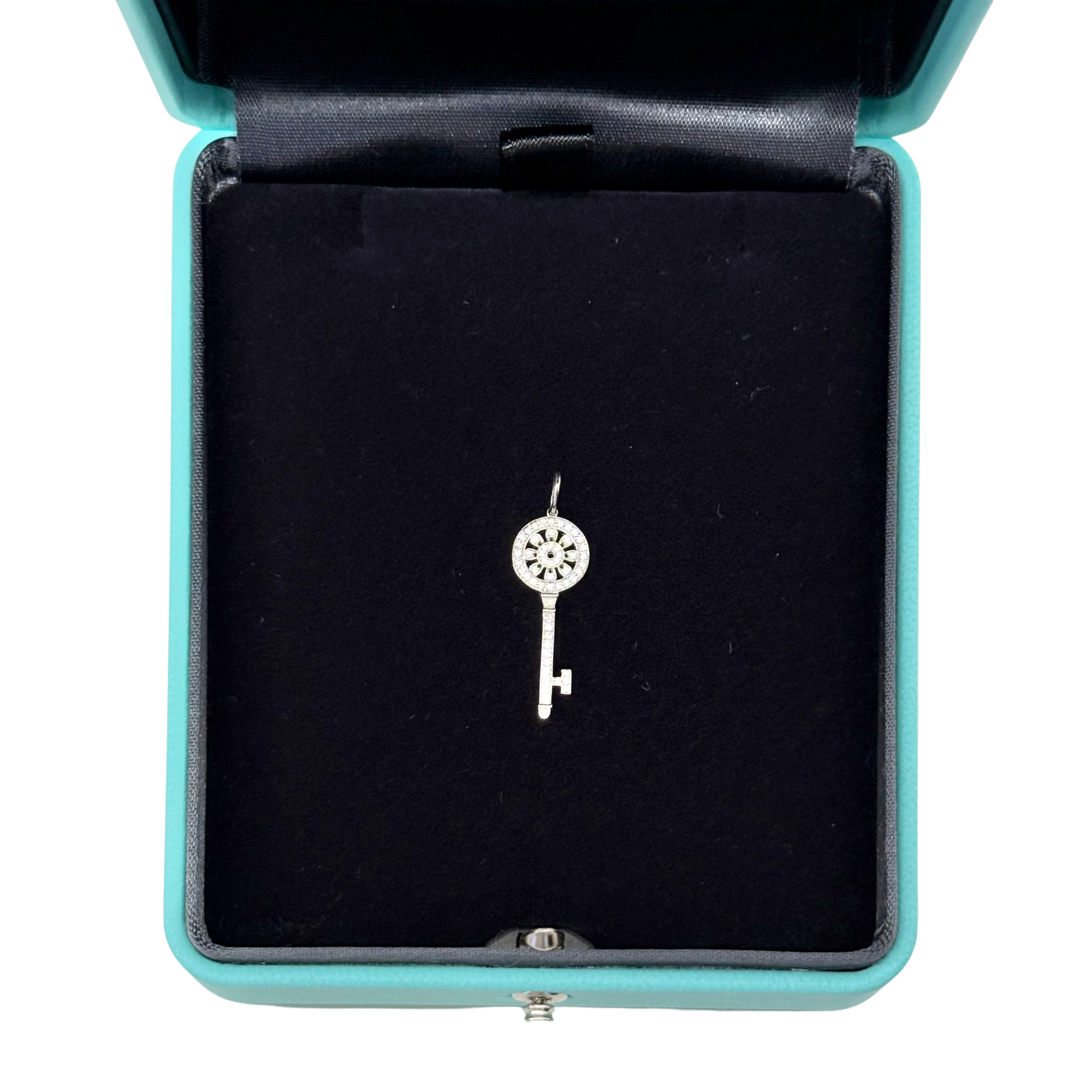 Tiffany & Co. Petals Key Diamond Platinum Pendant 18k White Gold (brand new)