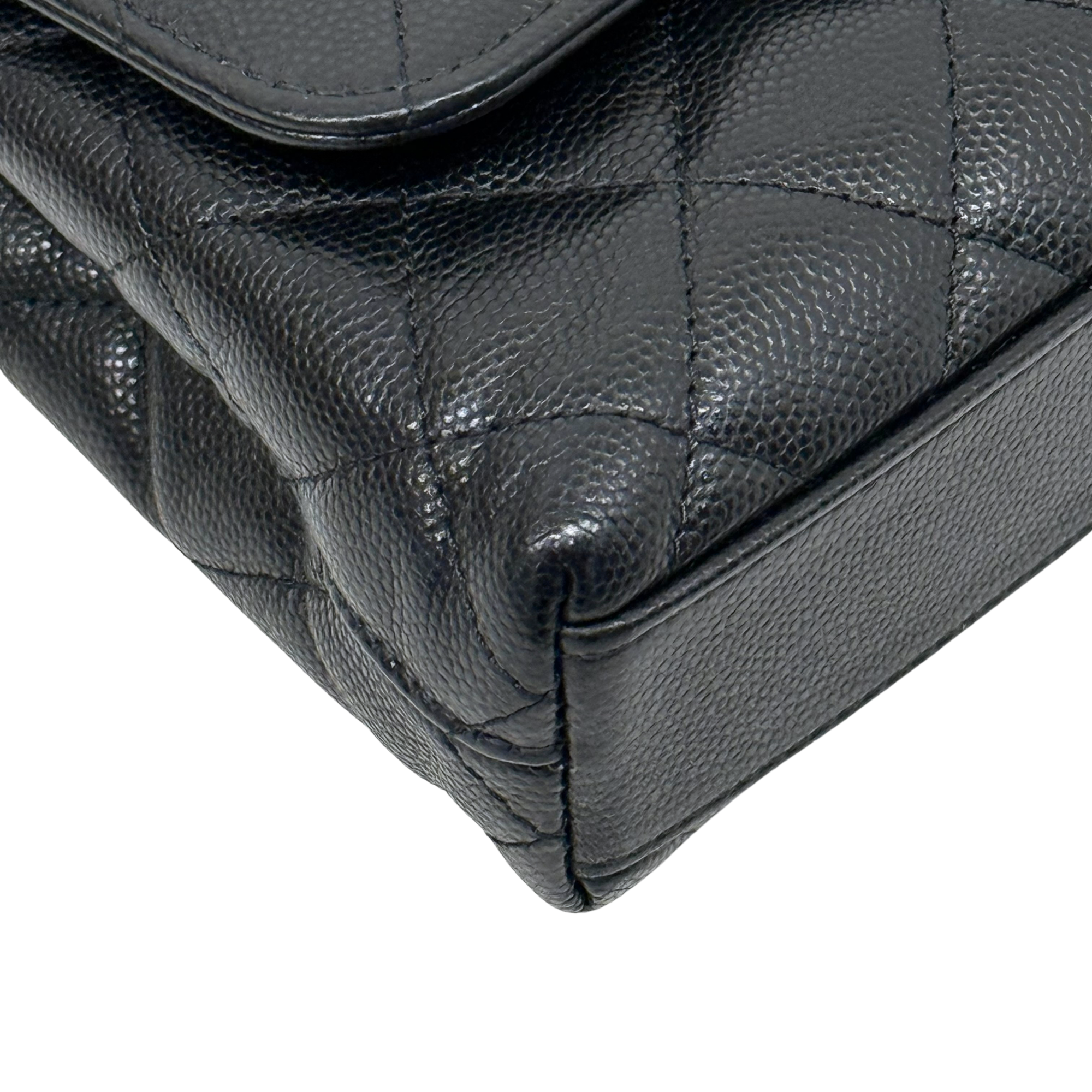 Chanel top handle black caviar