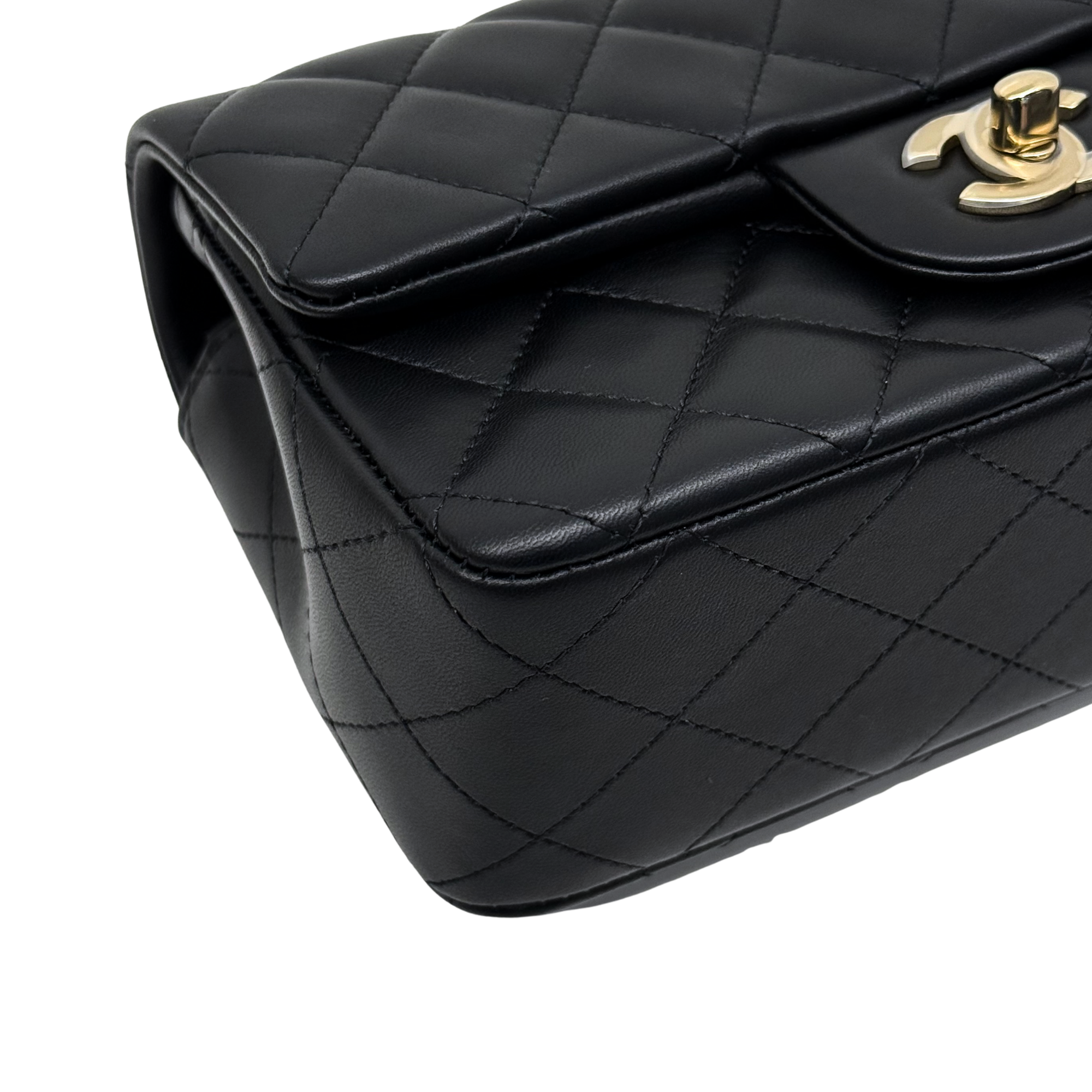 Chanel black bag soft leather gold hardware